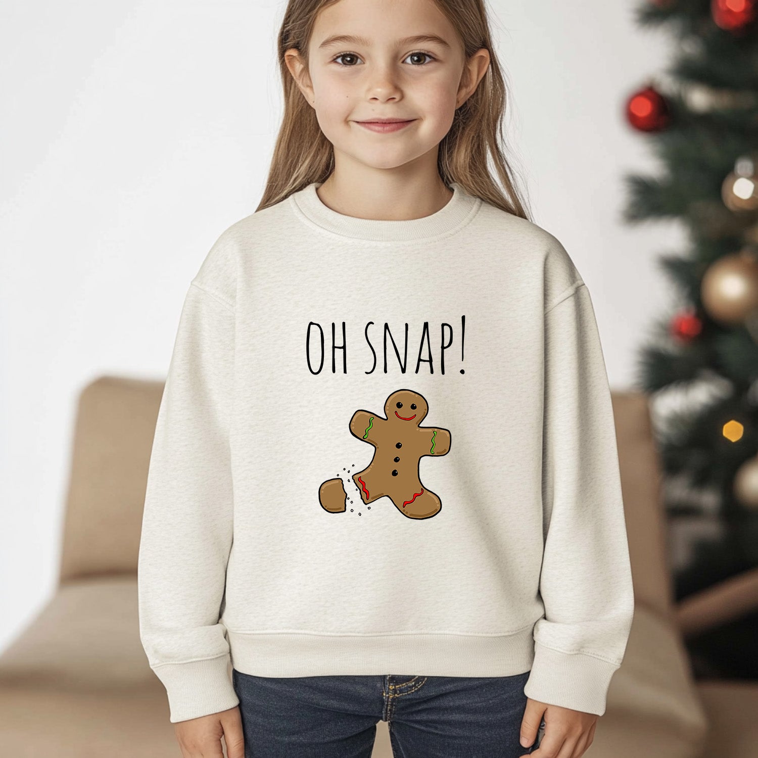 Oh Snap! - Christmas Kid's Sweatshirt - Oatmeal