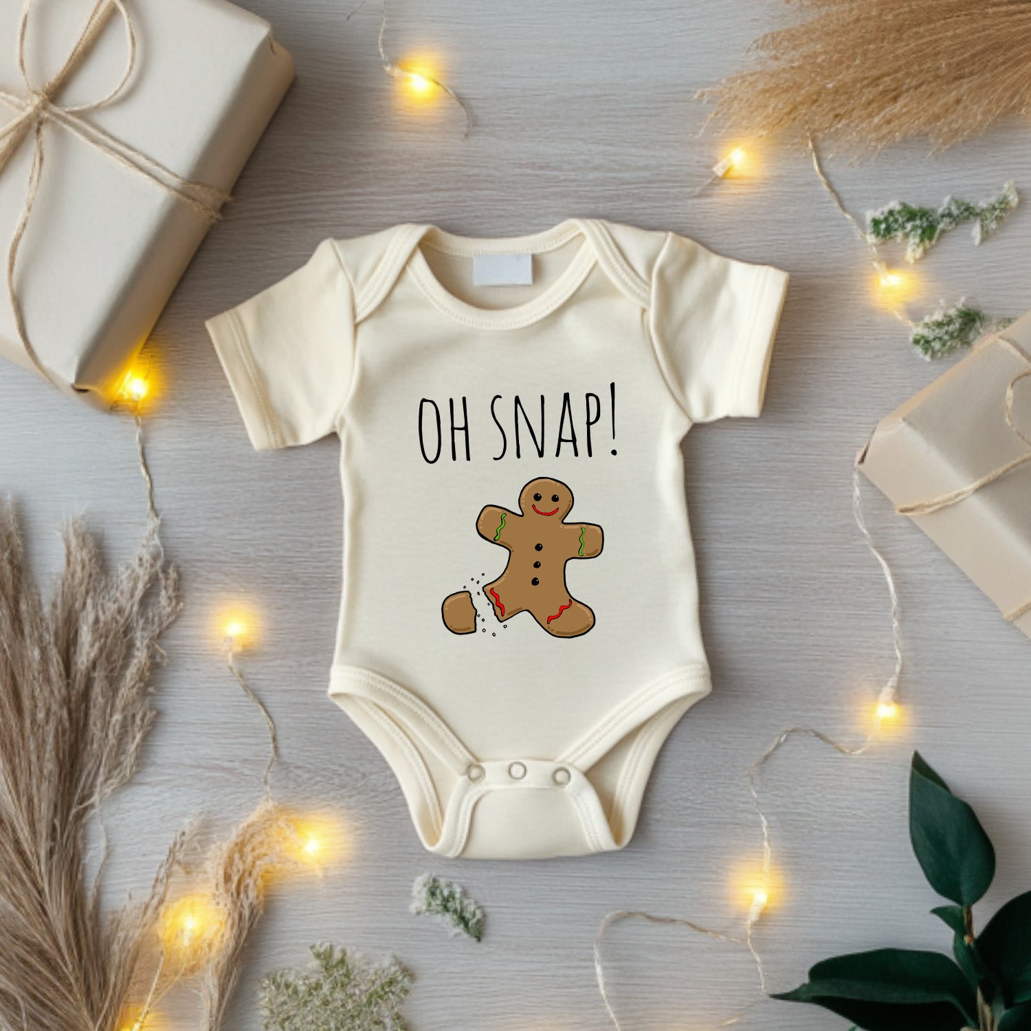Oh Snap! - Christmas Onesie - Oatmeal