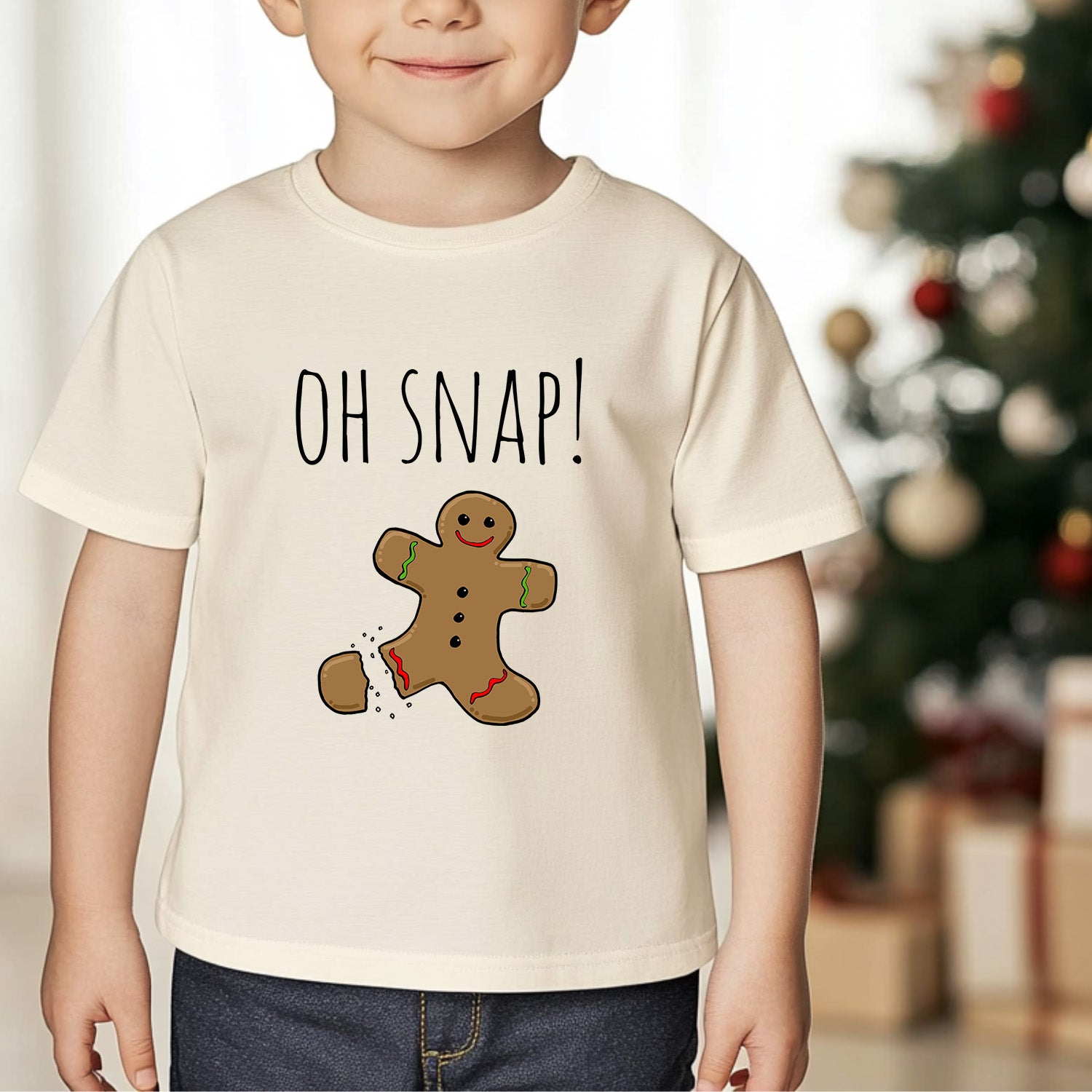 Oh Snap! - Christmas Toddler Tee - Oatmeal