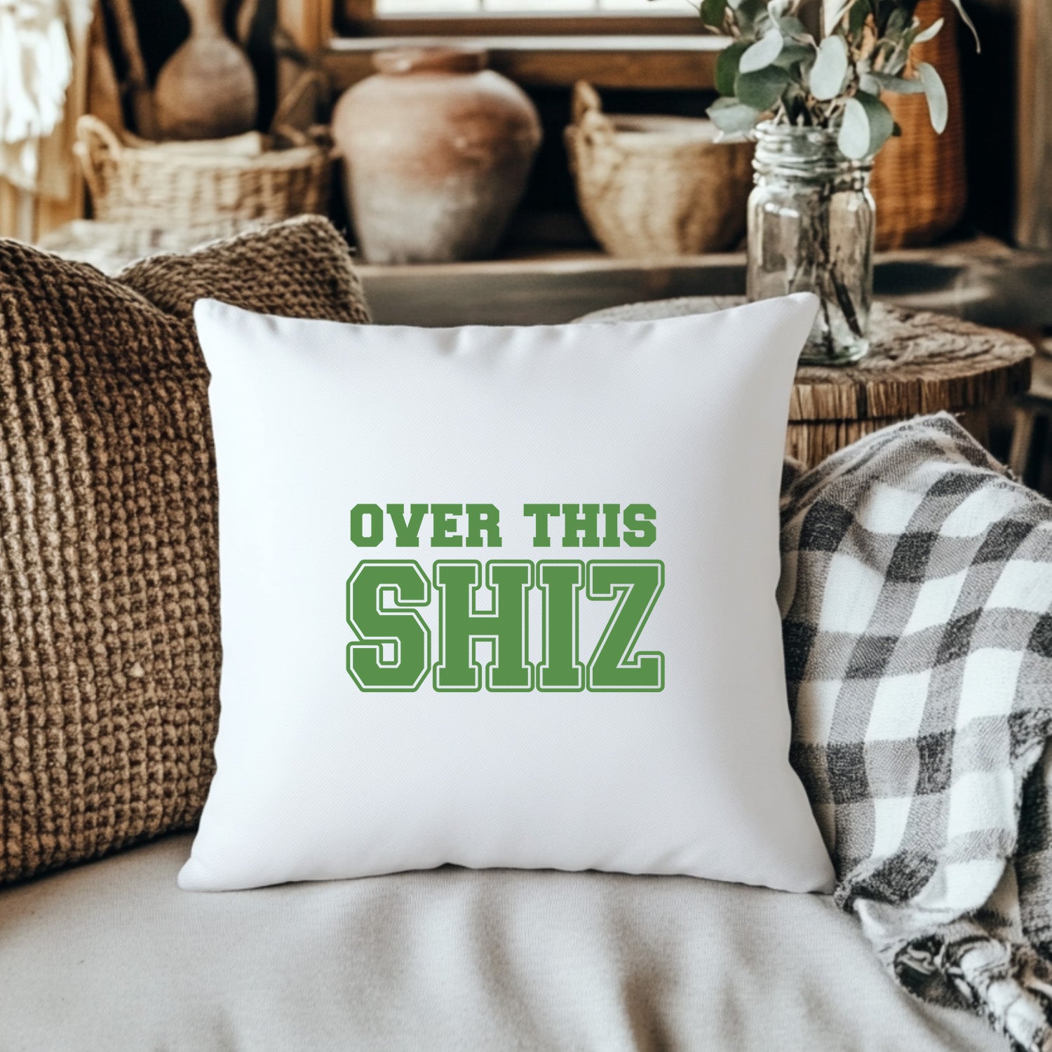 Over This Shiz - Wicked Inspired Throw Pillow