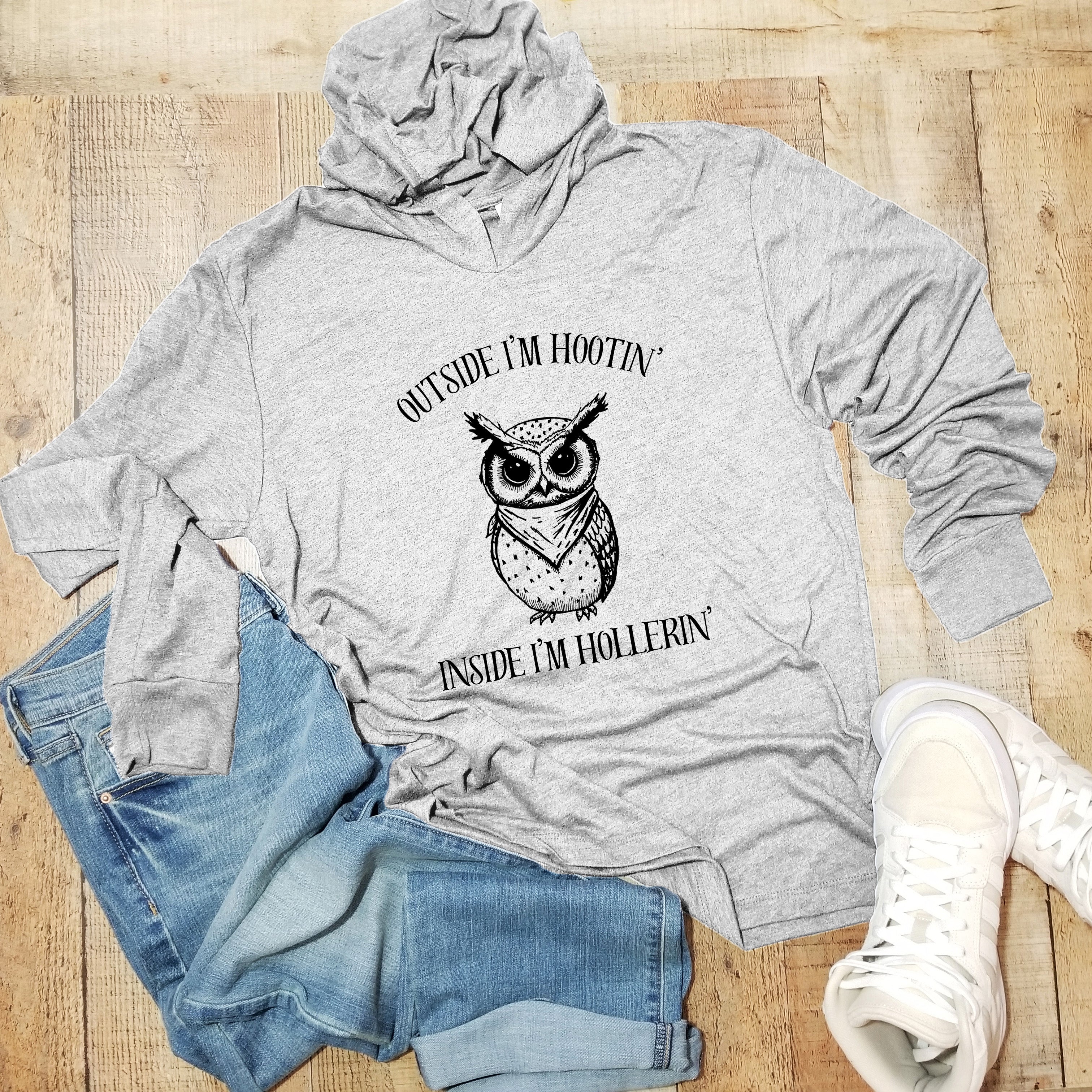 Outside I'm Hootin' Inside I'm Hollerin' - Unisex T-Shirt Hoodie