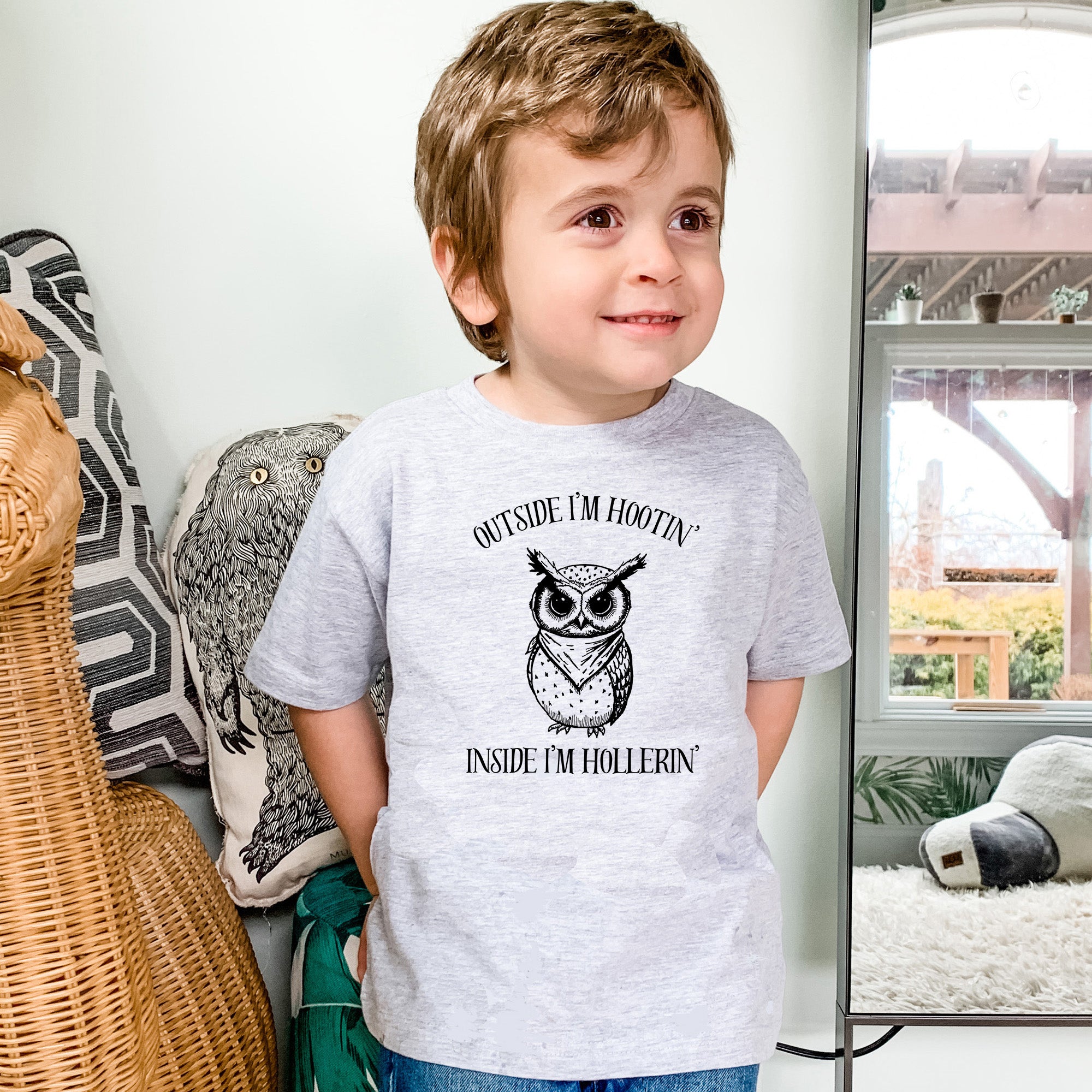 Outside I'm Hootin' Inside I'm Hollerin' - Toddler Tee