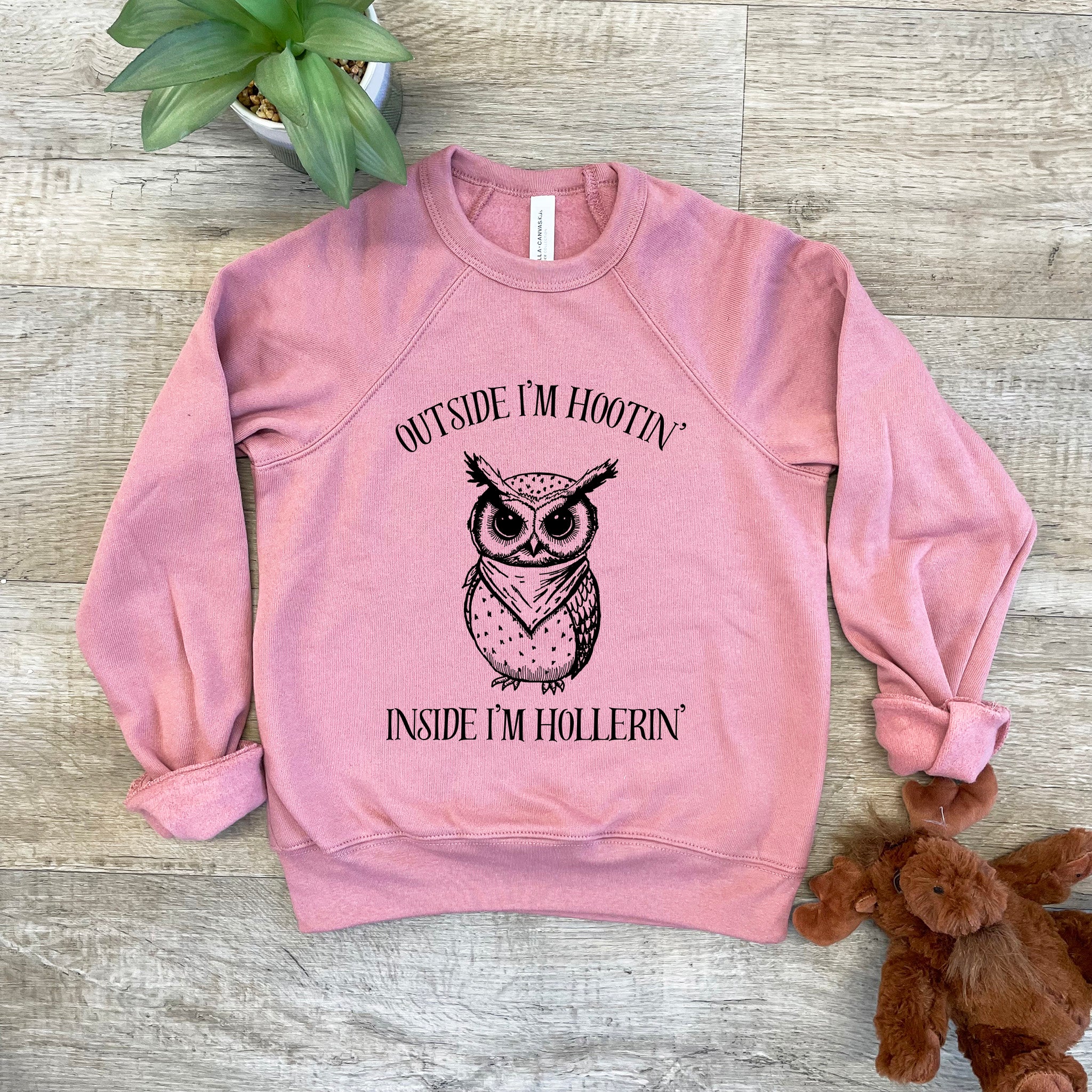 Outside I'm Hootin' Inside I'm Hollerin' - Kid's Sweatshirt