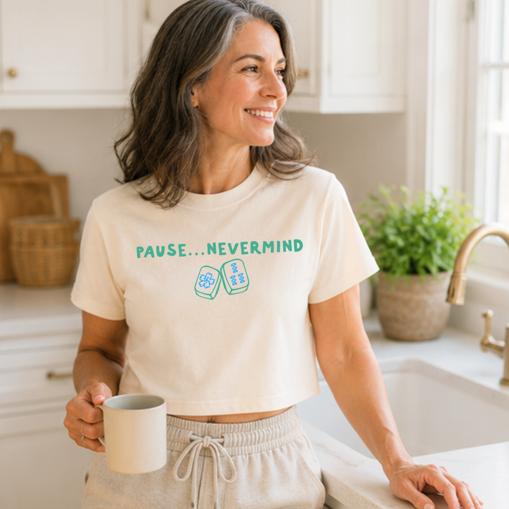 Pause... Nevermind - Women's Crop Tee