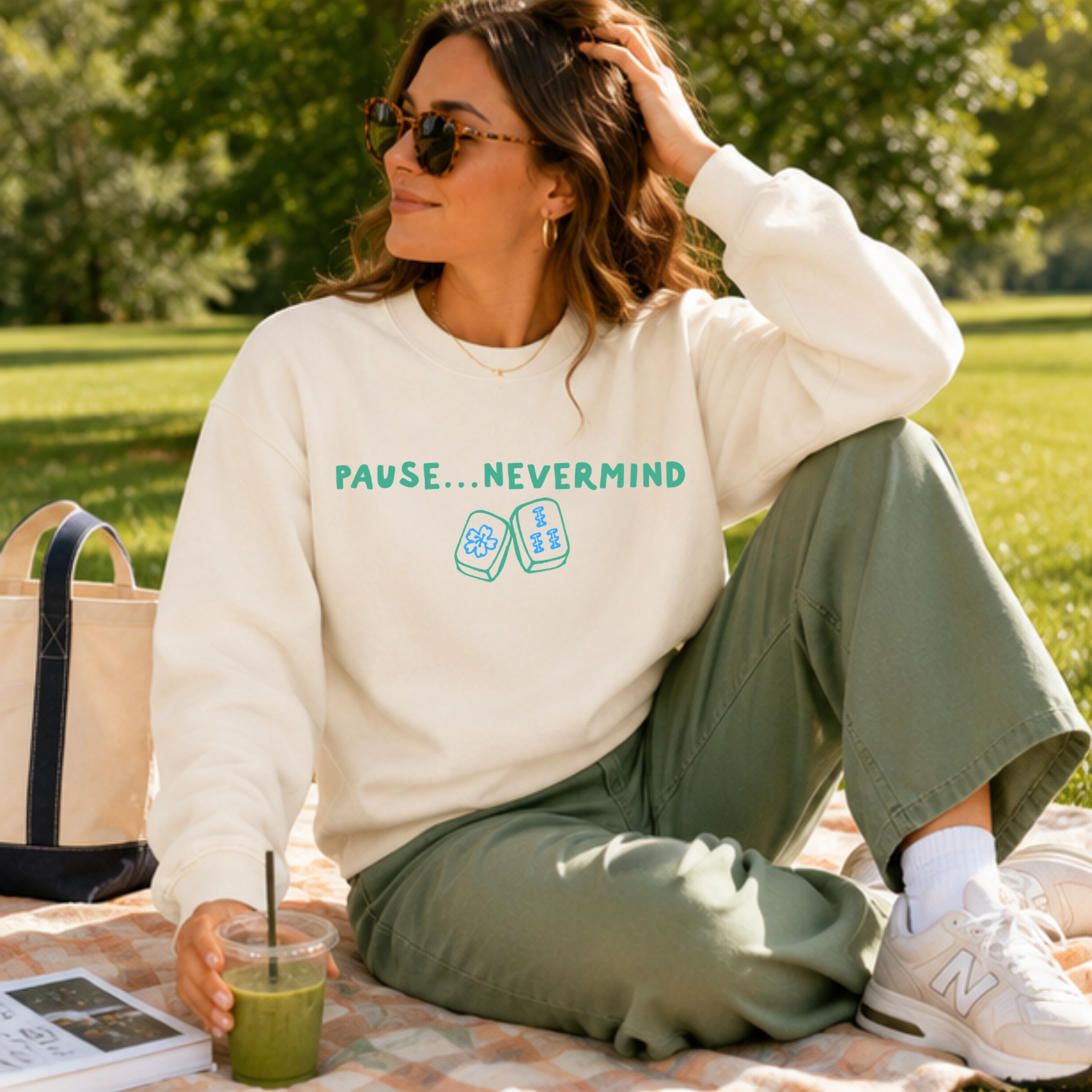Mahjong Sweatshirt | Pause... Nevermind Crewneck