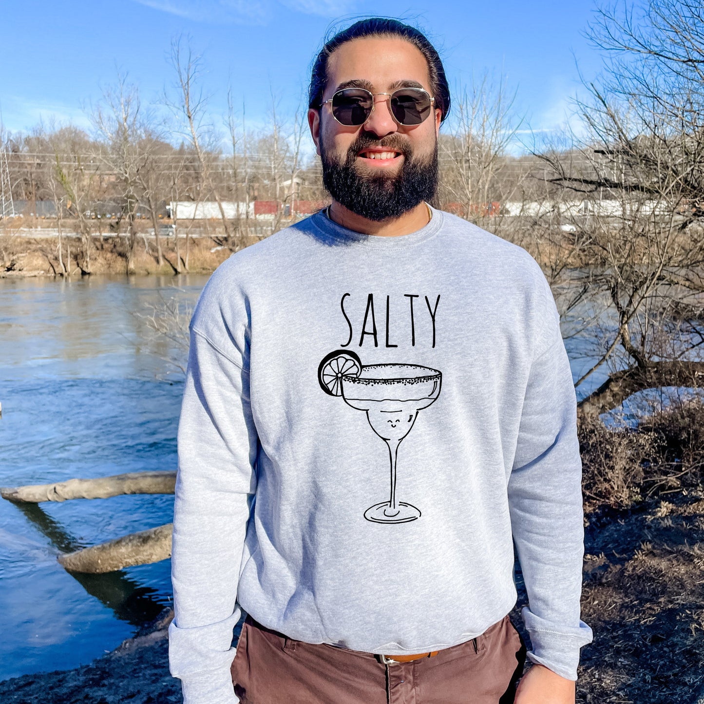 Salty (Margarita) - Unisex Sweatshirt - Heather Gray, Dusty Blue, Mauve, or Gold