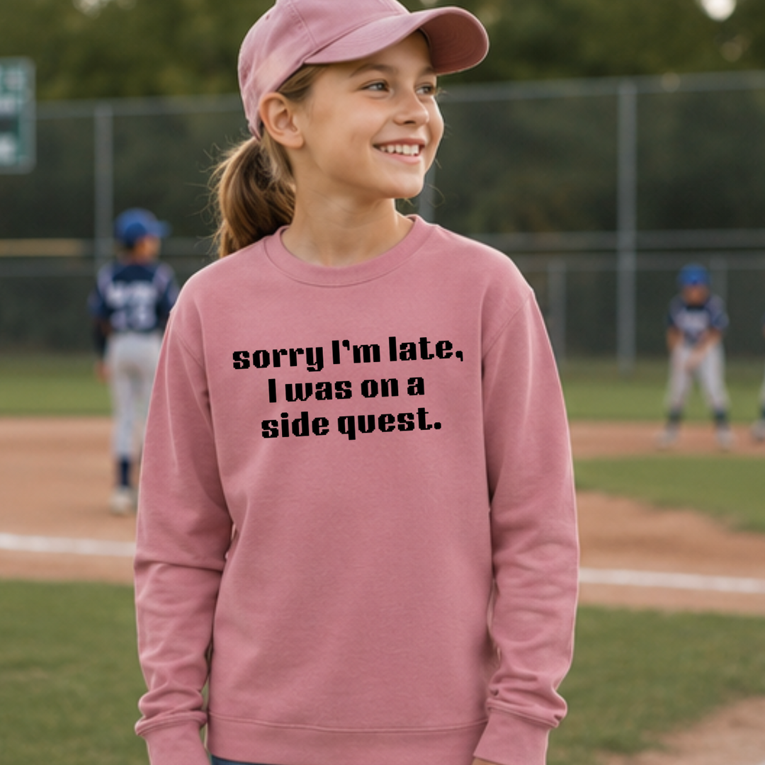 Sorry I'm Late, I Was On A Sidequest - Kid's Sweatshirt