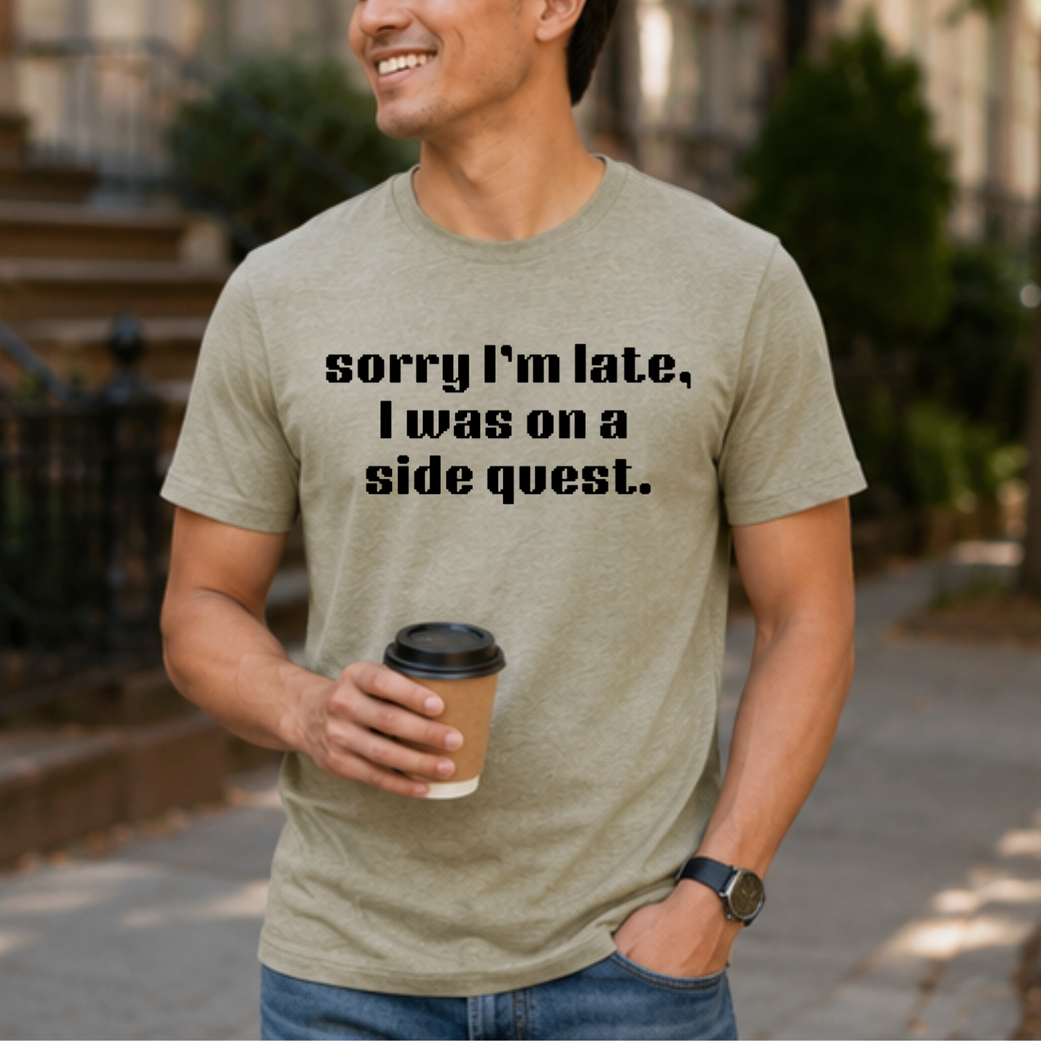 Sorry I'm Late, I Was On A Sidequest - Men's / Unisex Tee