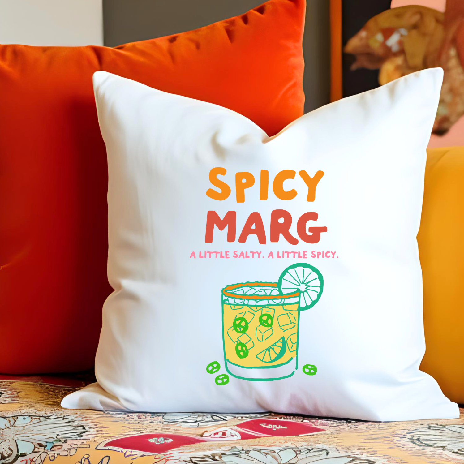 Spicy Marg Throw Pillow