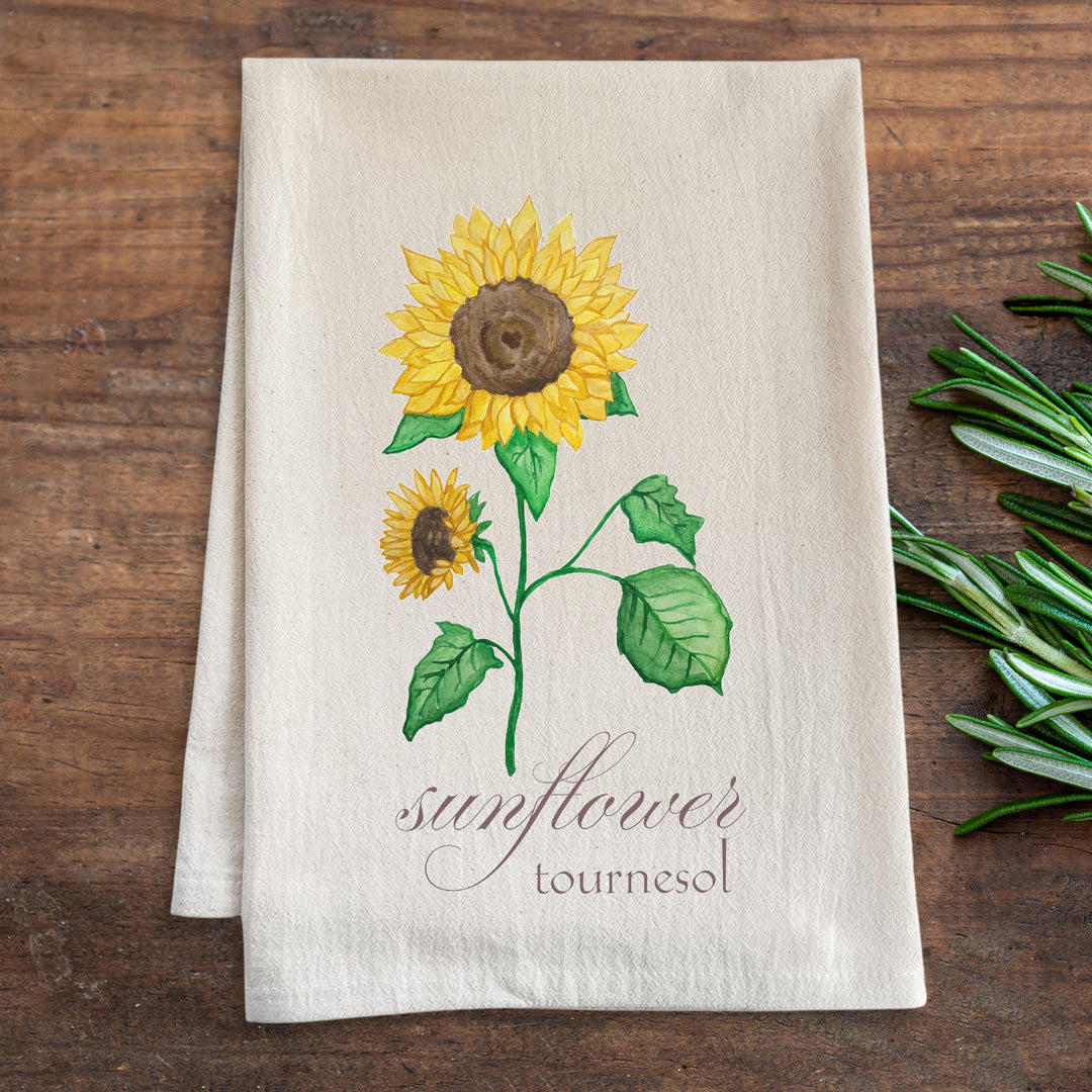 Sunflower - Watercolor Kitchen Towel