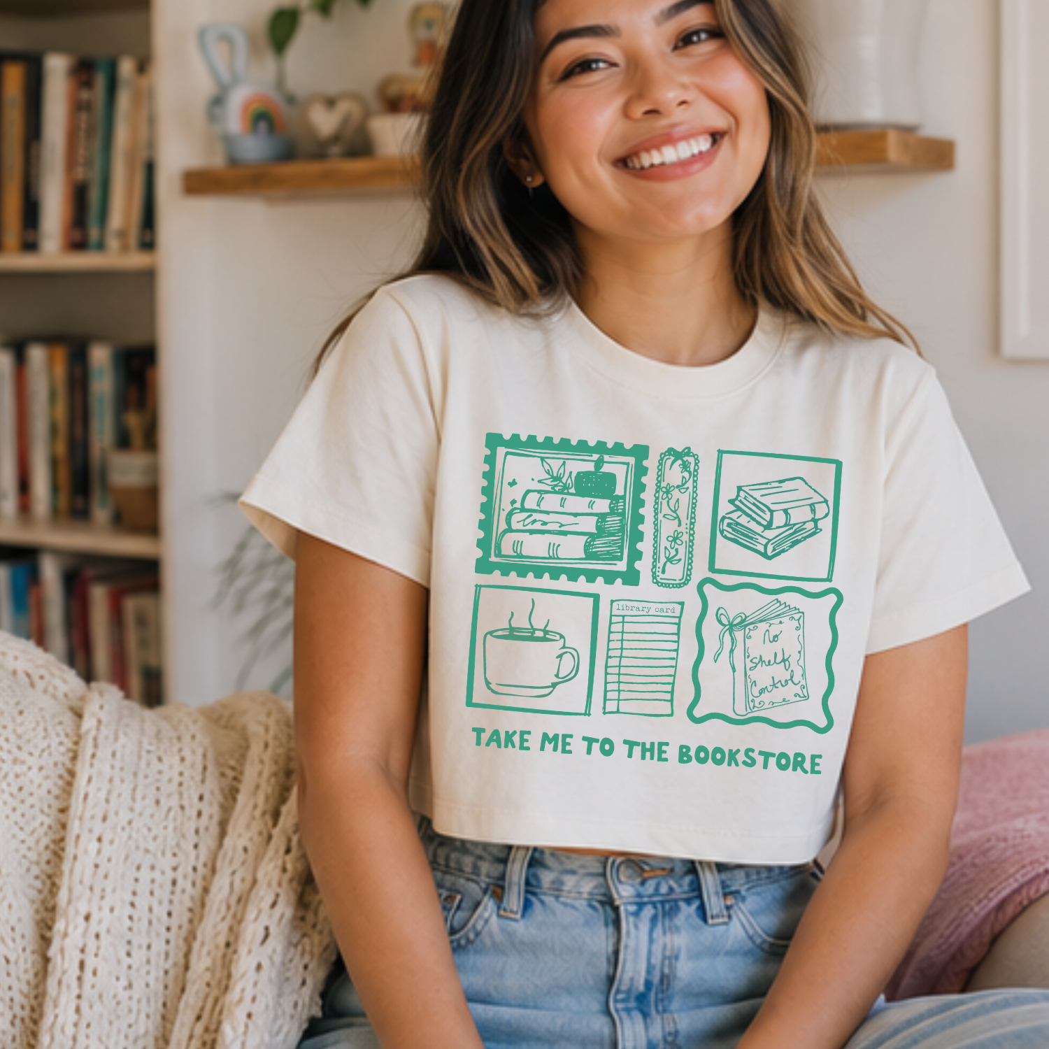 Take Me To The Bookstore - Women's Crop Tee