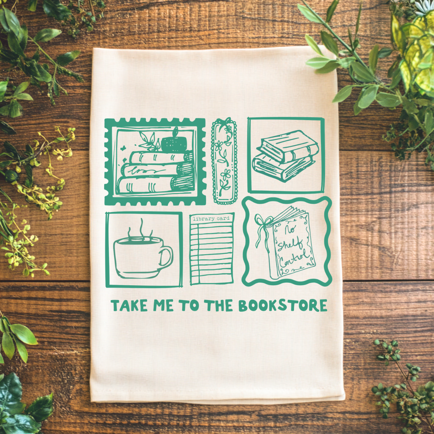 Take Me To The Bookstore Kitchen Towel