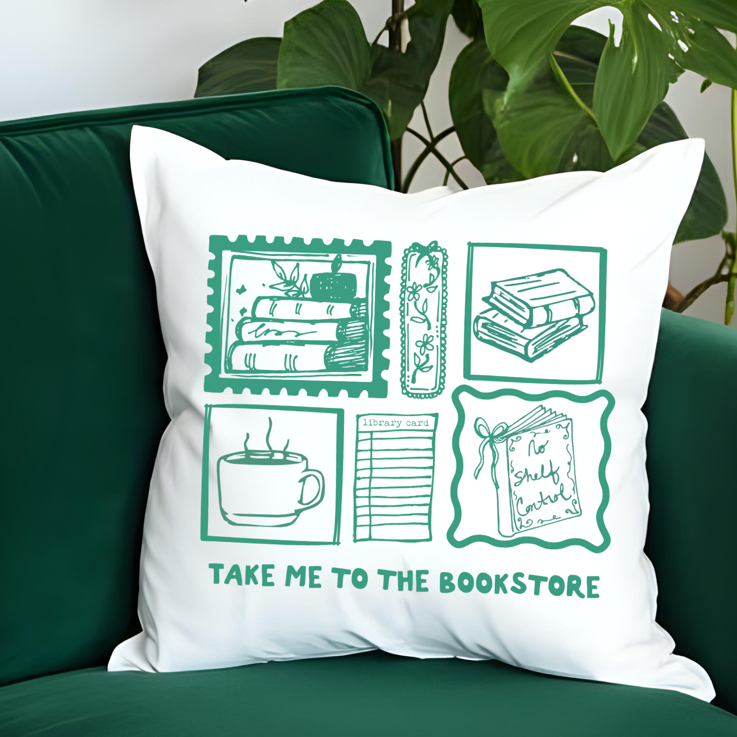 Take Me To The Bookstore Throw Pillow