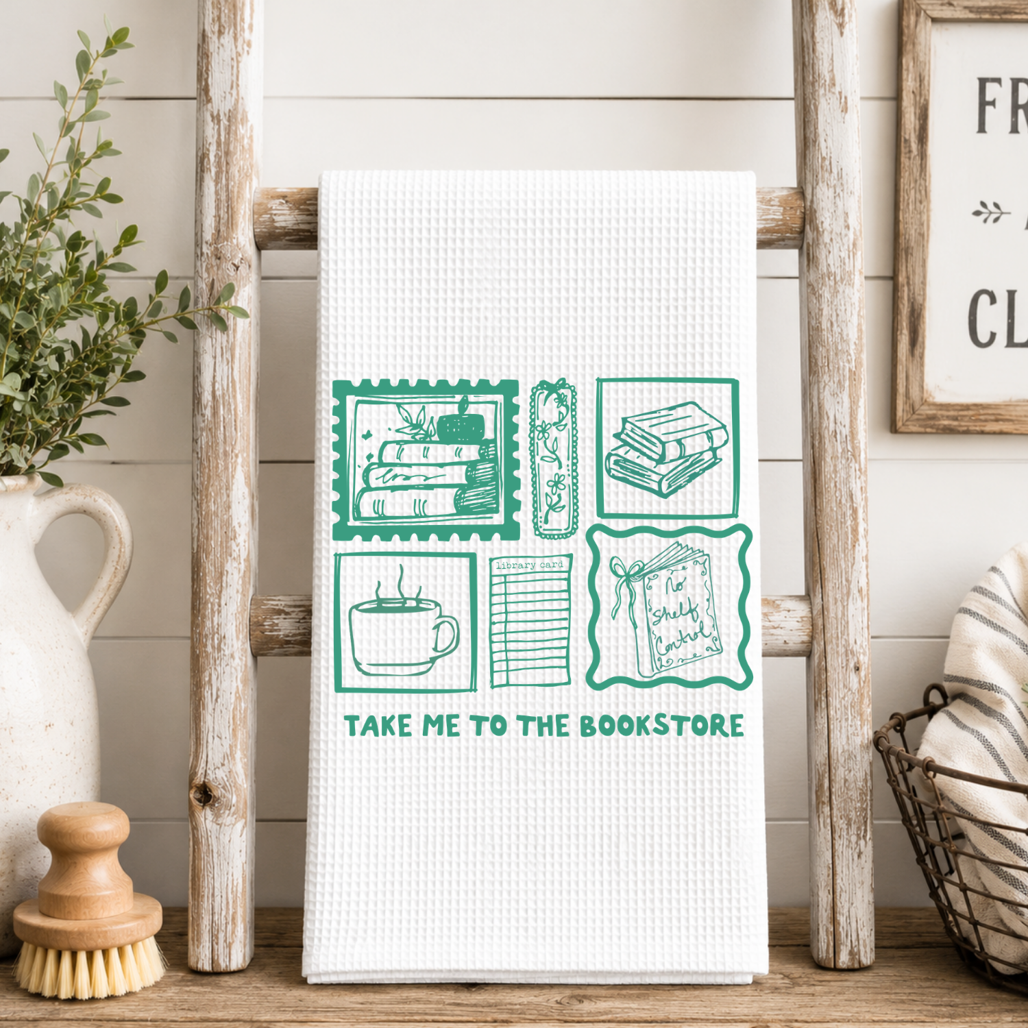 Take Me To The Bookstore Kitchen Towel