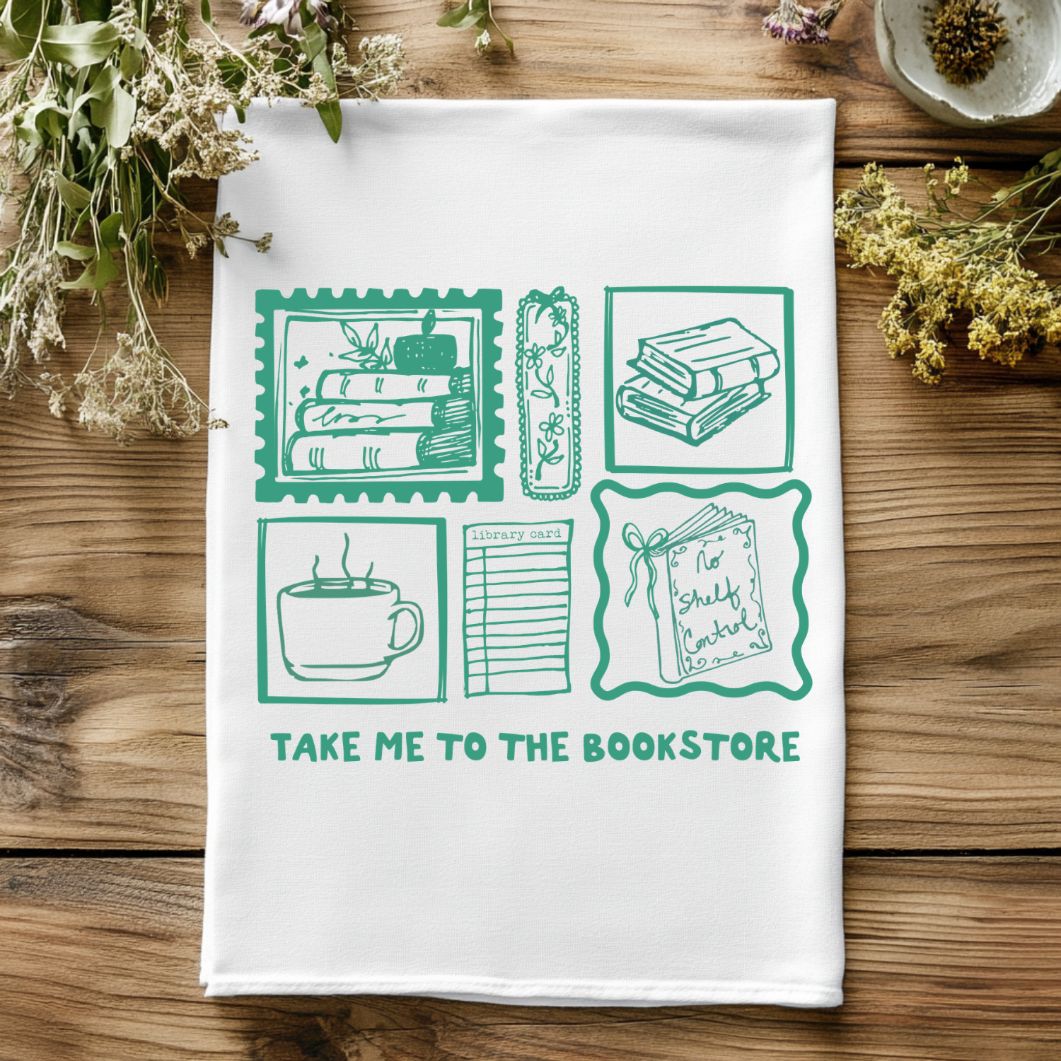 Take Me To The Bookstore Kitchen Towel