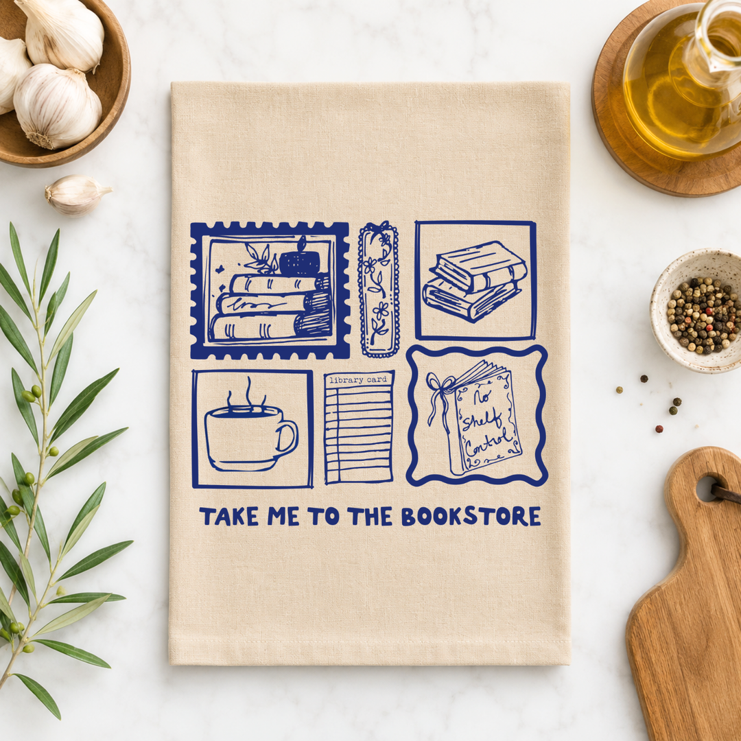 Take Me To The Bookstore Kitchen Towel