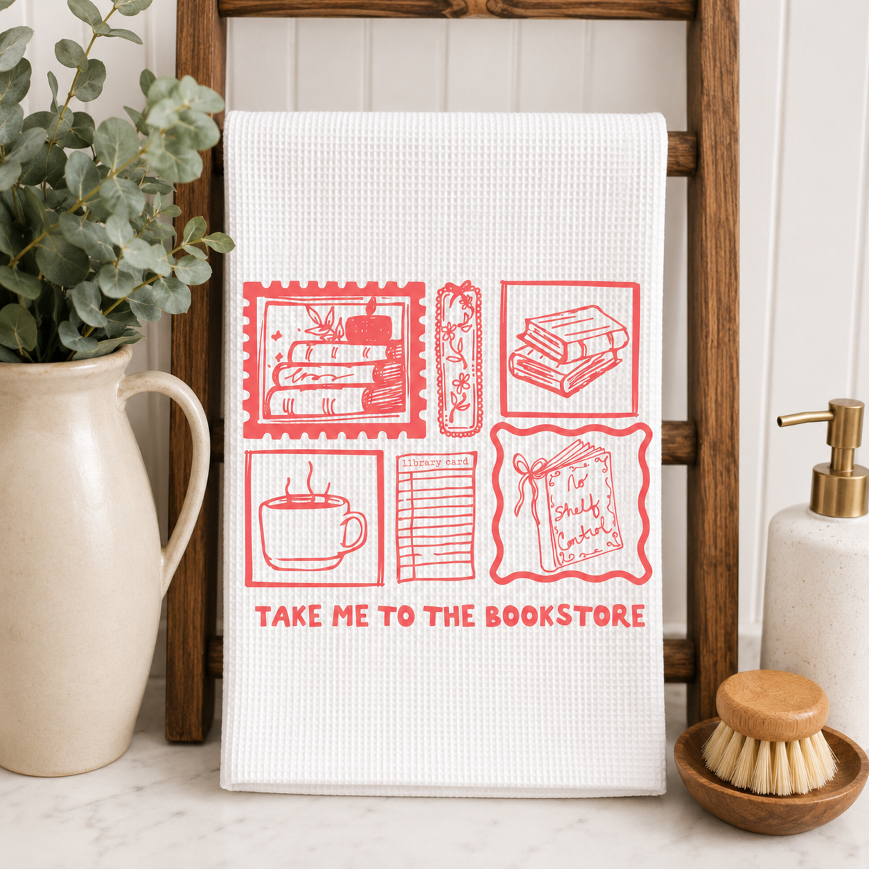 Take Me To The Bookstore Kitchen Towel