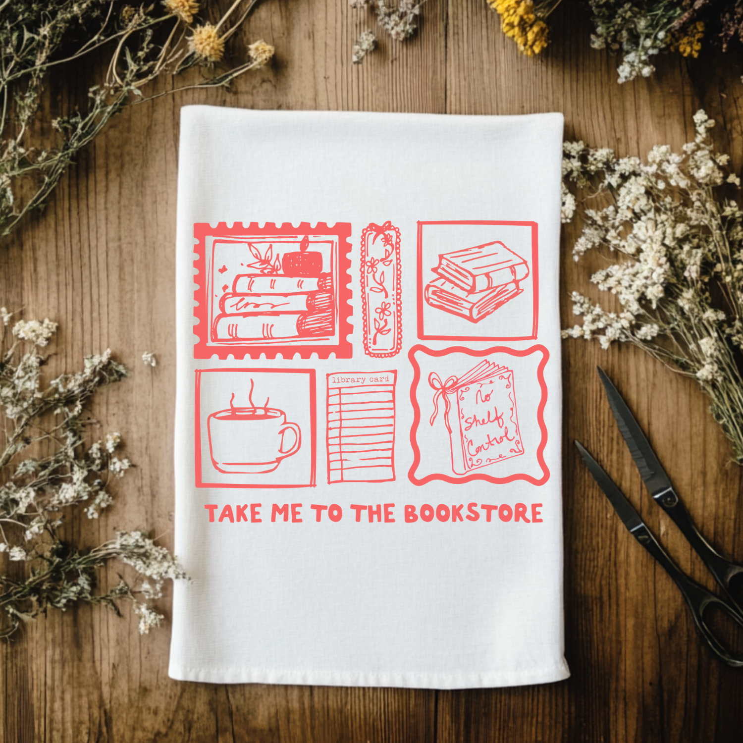 Take Me To The Bookstore Kitchen Towel