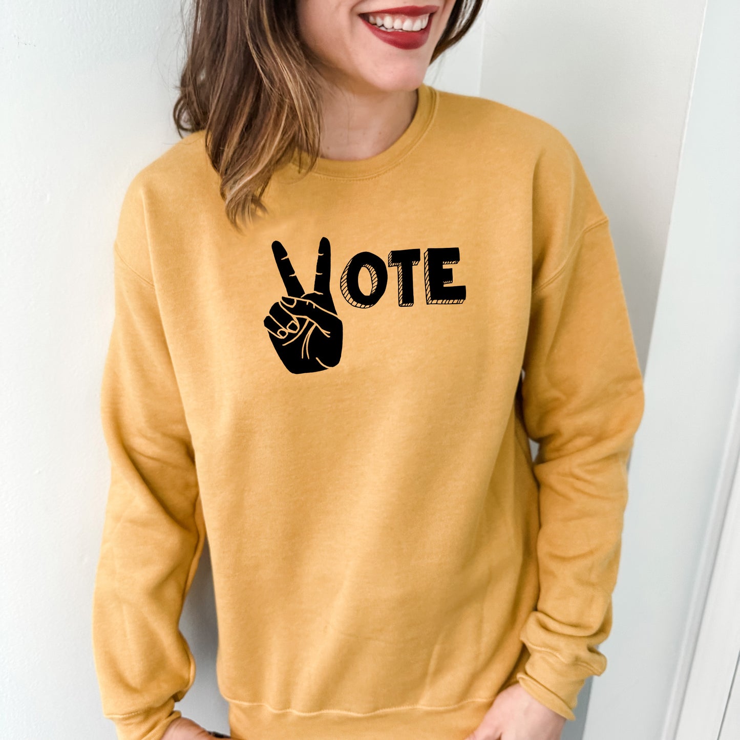 Vote - Unisex Sweatshirt - Heather Gray, Dusty Blue, Mauve, or Gold