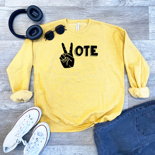 Vote - Unisex Sweatshirt - Heather Gray, Dusty Blue, Mauve, or Gold