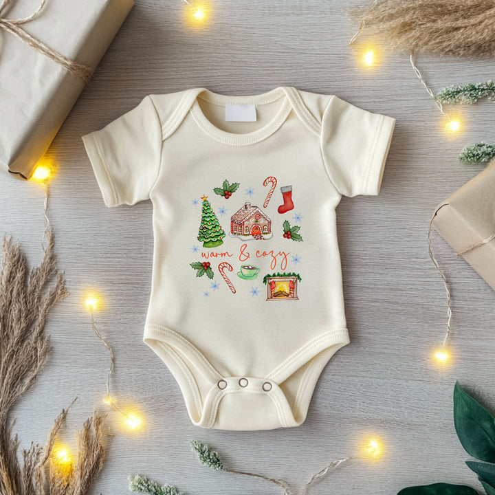 Warm + Cozy - Christmas Onesie - Oatmeal