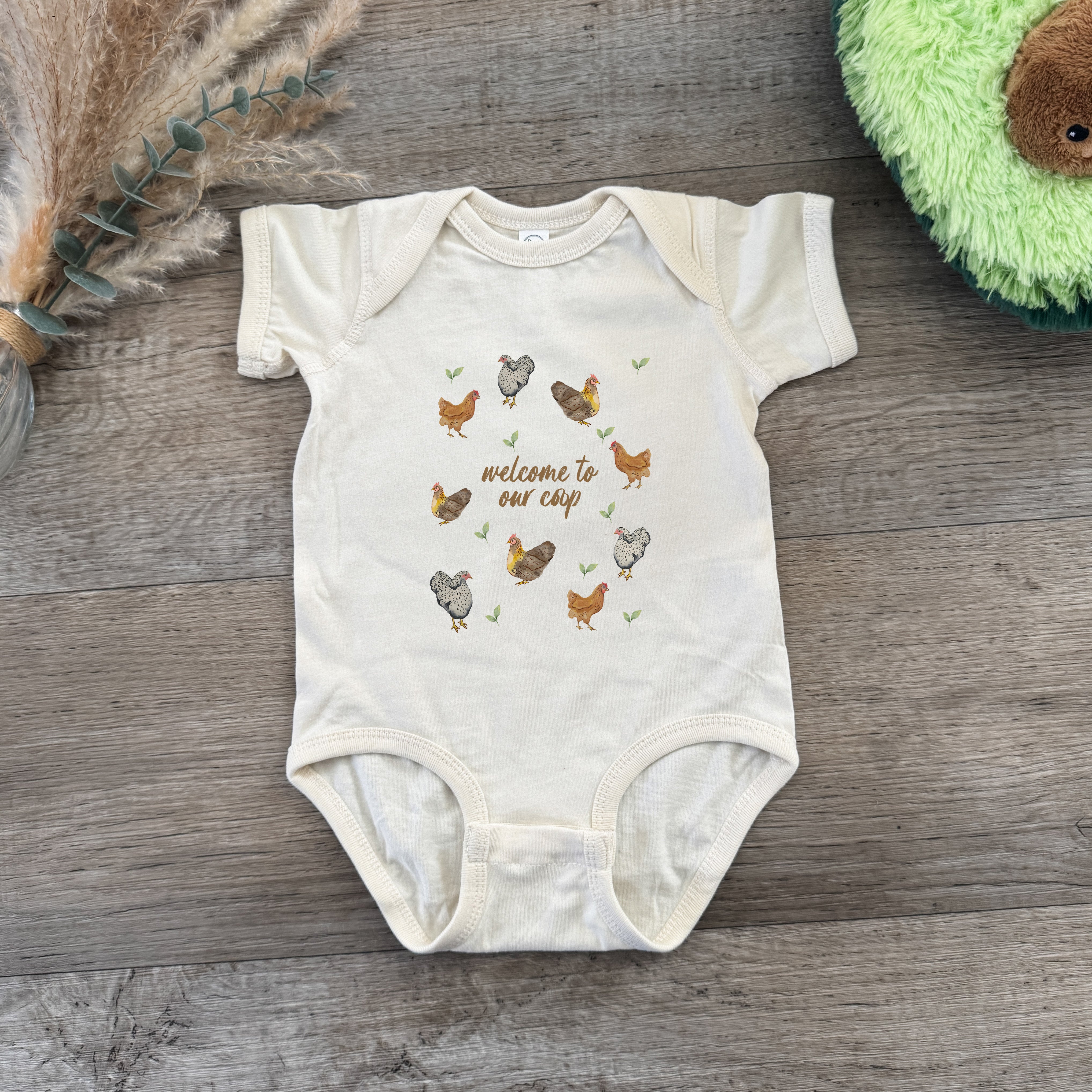 Welcome To Our Coop - Baby Onesie - Oatmeal
