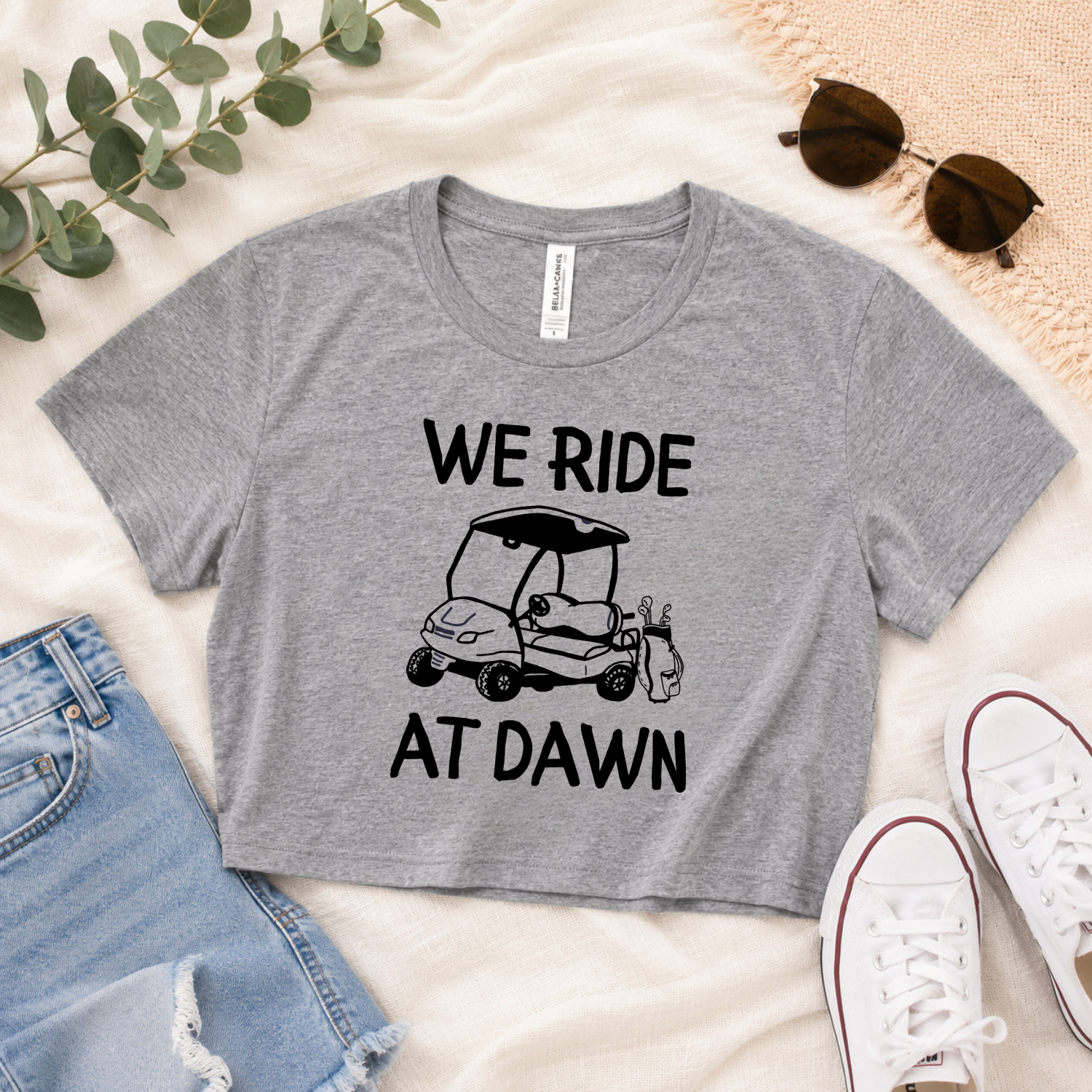 We Ride At Dawn Women's Golf Crop Tee | Funny Golf Shirt