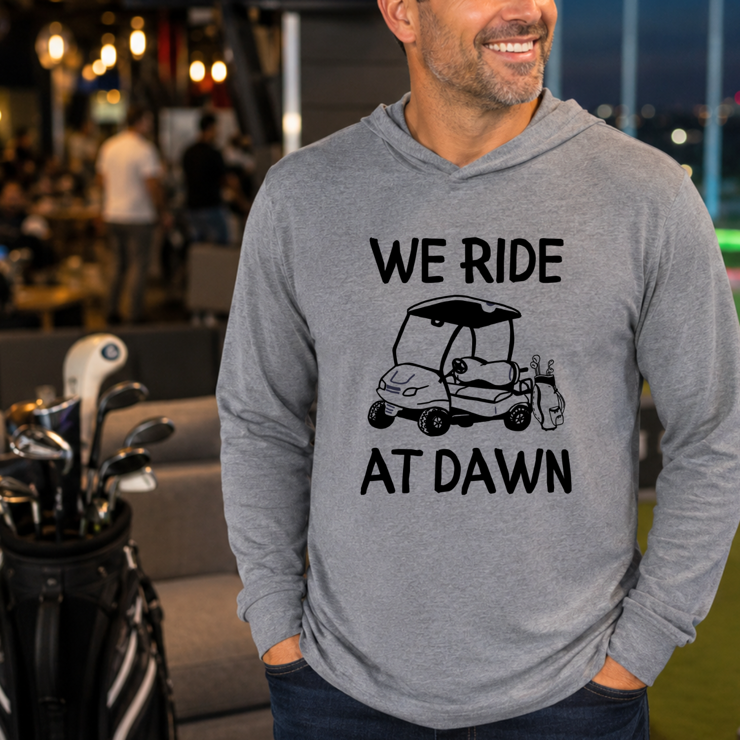 We Ride At Dawn Golf T-Shirt Hoodie | Funny Golf Hoodie