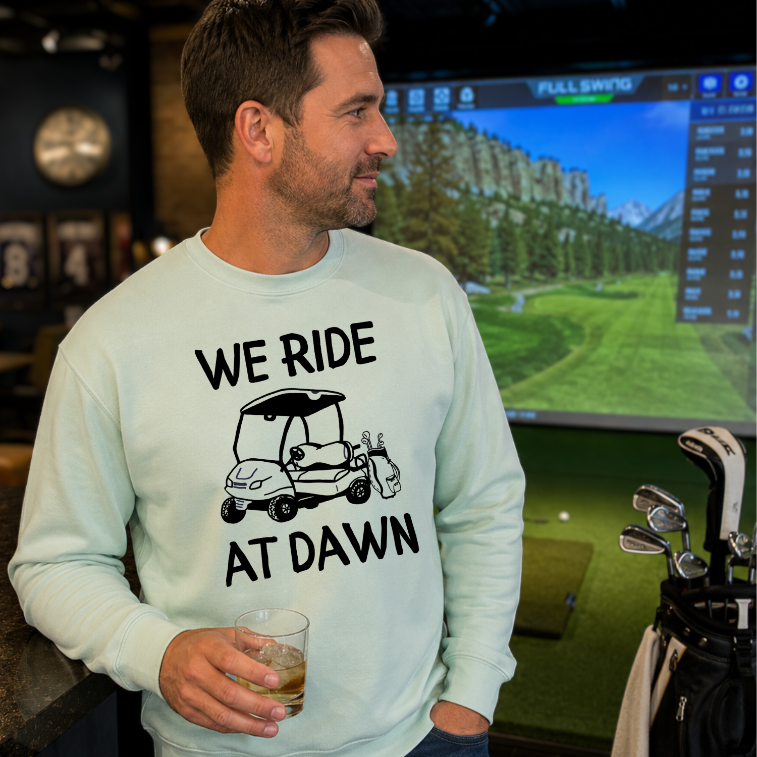 We Ride At Dawn Golf Sweatshirt | Funny Unisex Golf Crewneck