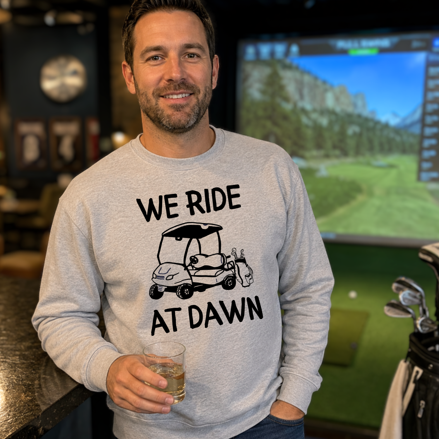 We Ride At Dawn Golf Sweatshirt | Funny Unisex Golf Crewneck