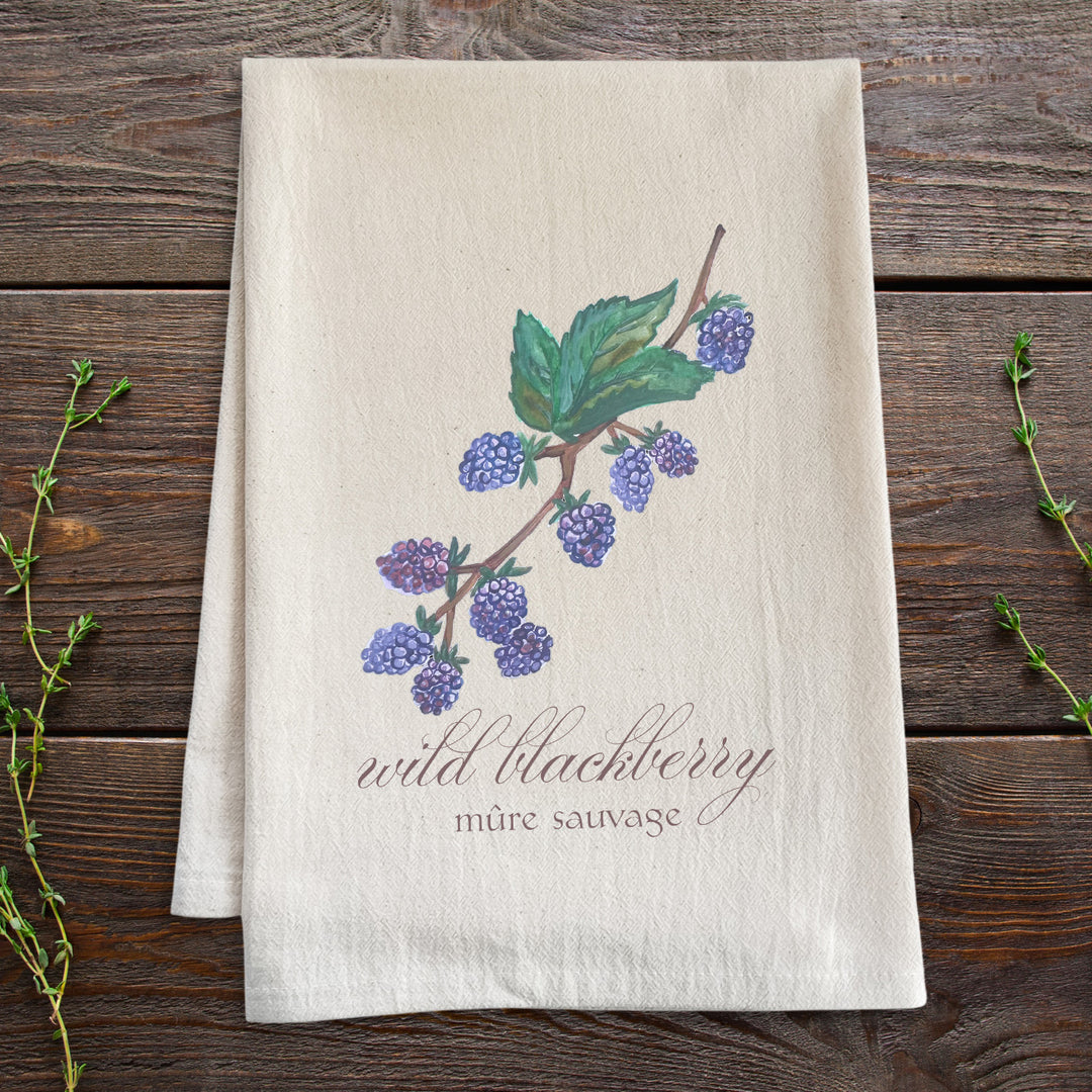 Wild Blackberry - Watercolor Kitchen Towel