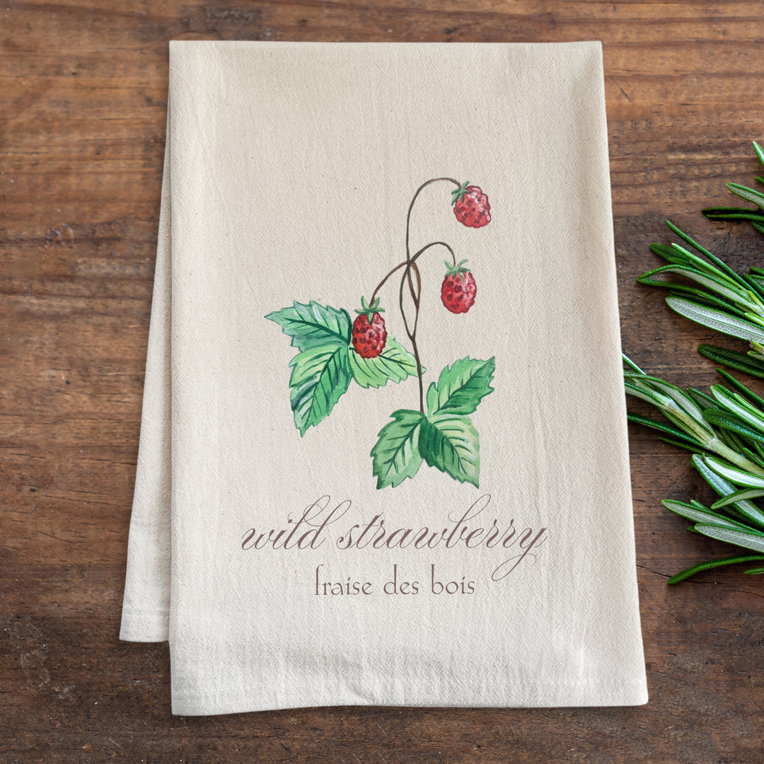 Wild Strawberry - Watercolor Fruit Kitchen Towel