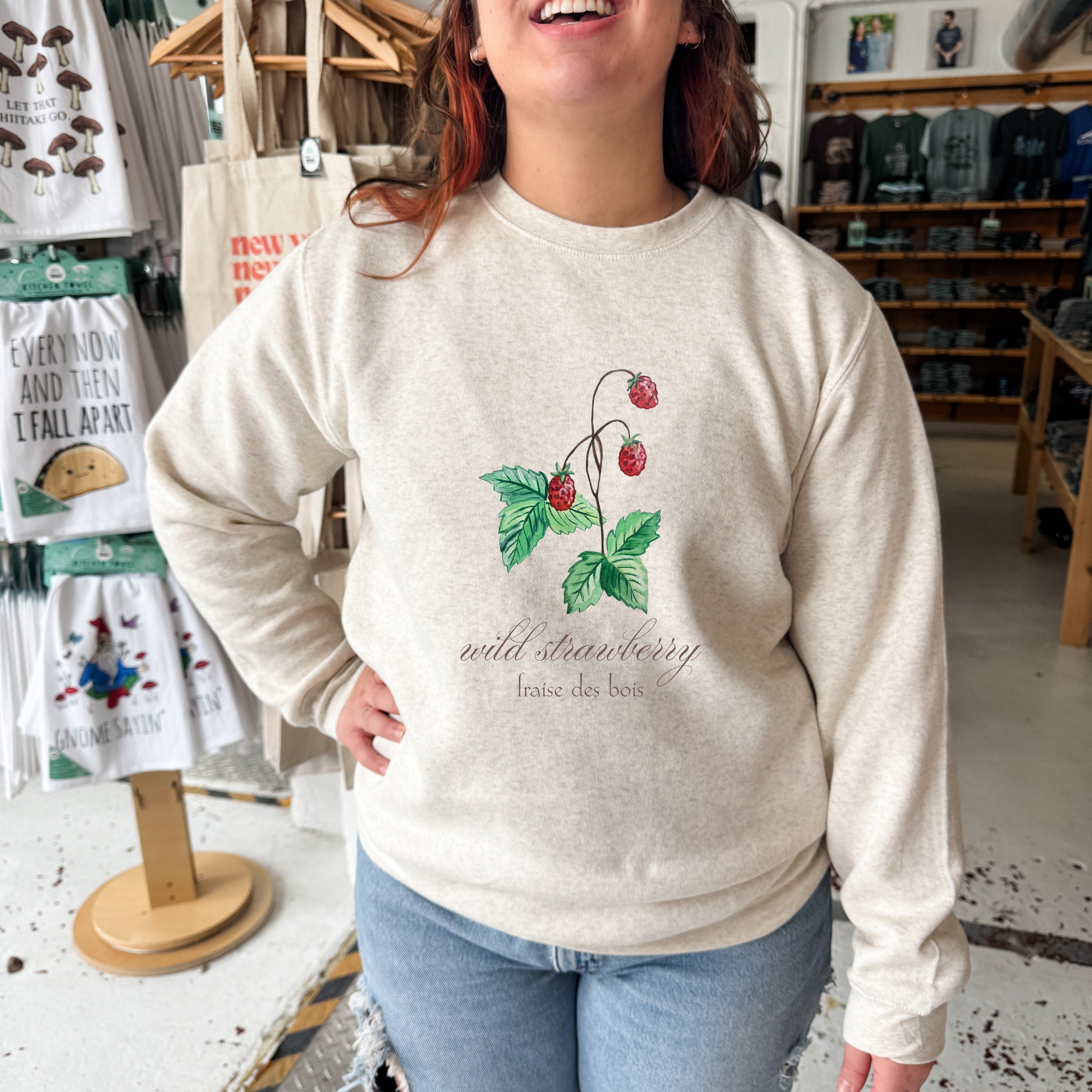 Wild Strawberry - Unisex Sweatshirt - Oatmeal