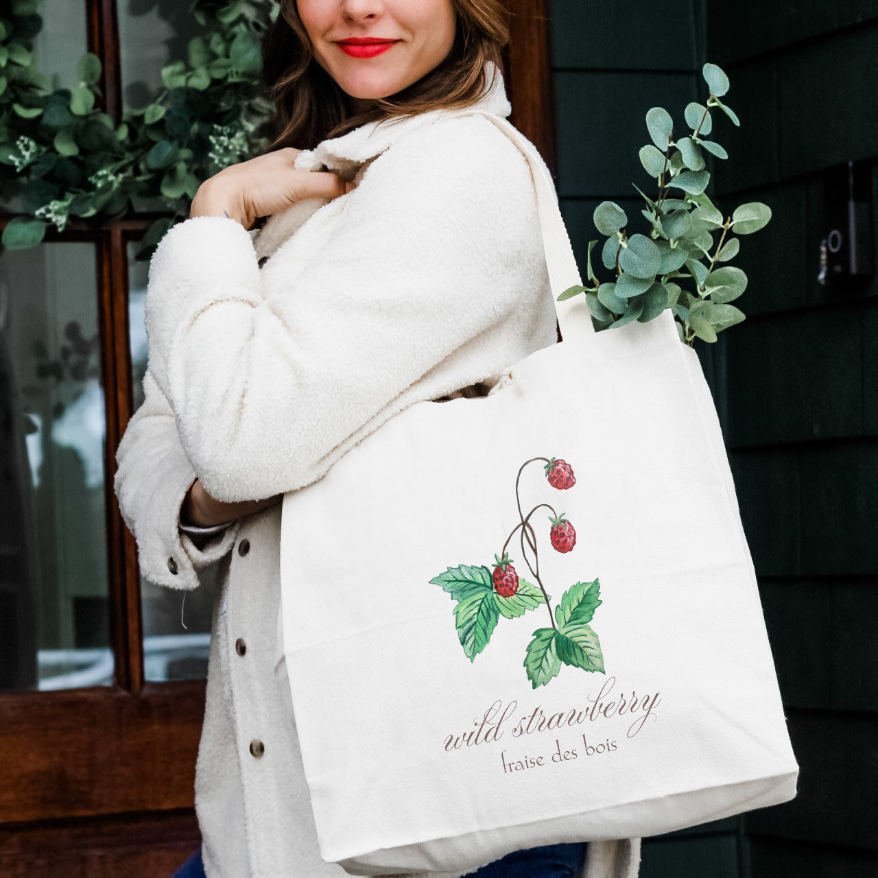 Wild Strawberry - Watercolor Tote Bag