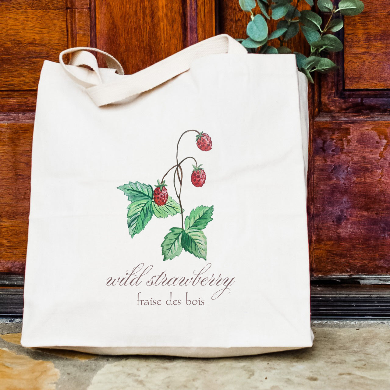 Wild Strawberry - Watercolor Tote Bag