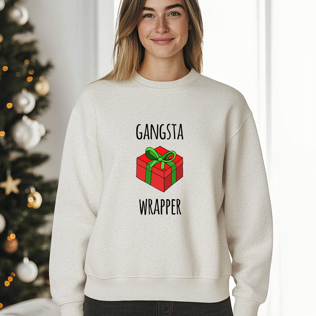 Gangsta Wrapper - Christmas Unisex Sweatshirt - Oatmeal
