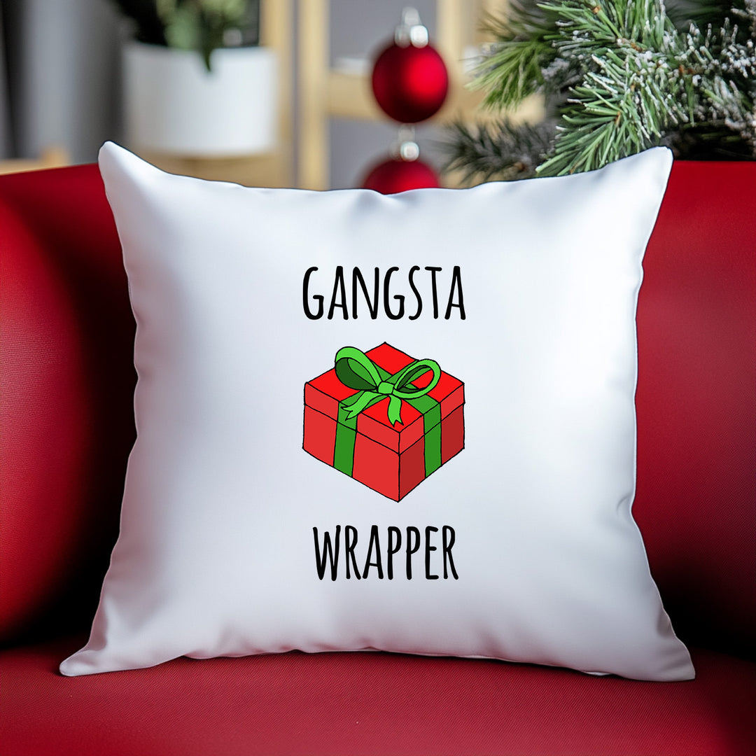 Gangsta Wrapper Christmas Throw Pillow