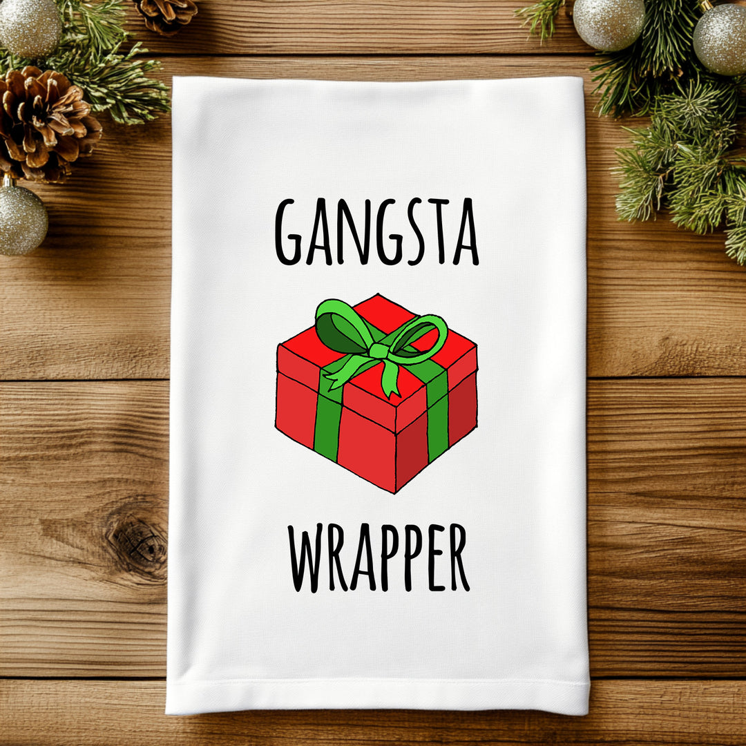 Gangsta Wrapper - Christmas Kitchen Towel