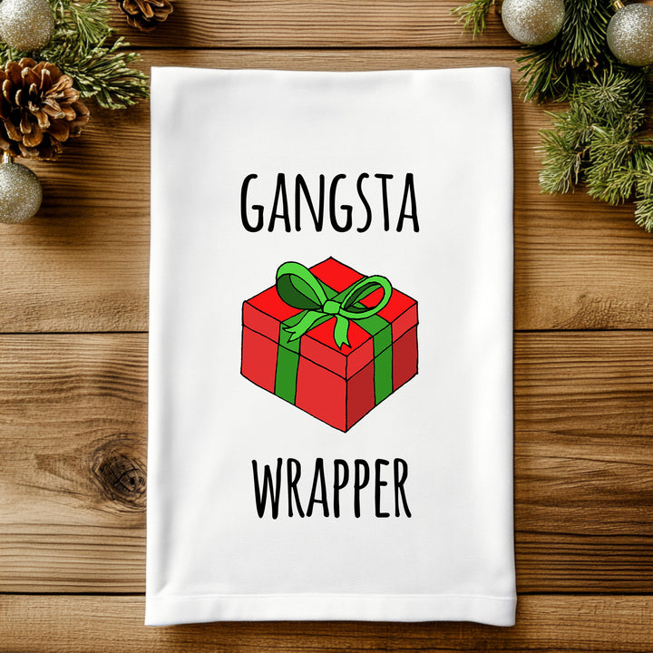 Gangsta Wrapper - Christmas Kitchen Towel