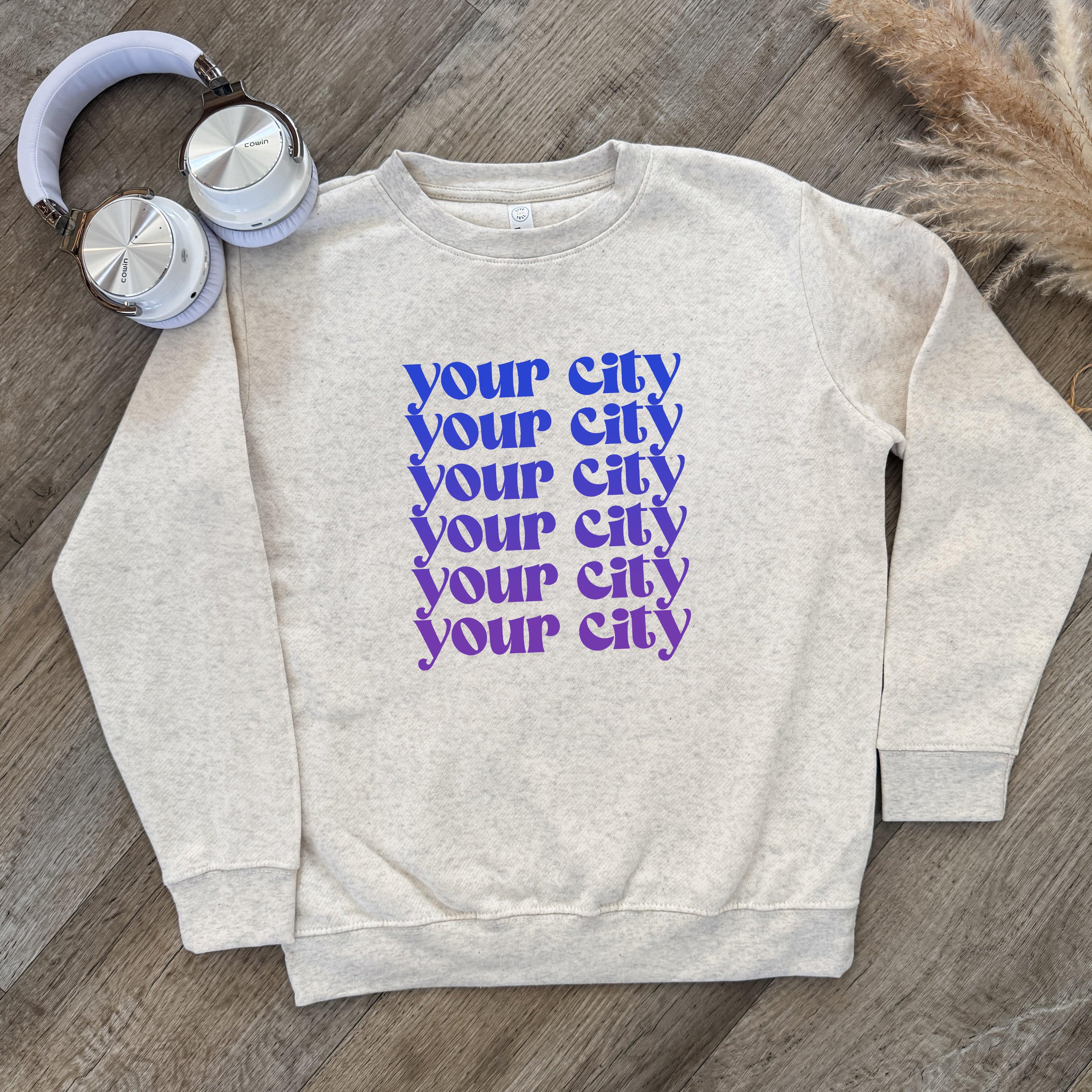Personalize Me! Your City - Kid's Sweatshirt - Oatmeal (Custom) - MoonlightMakers