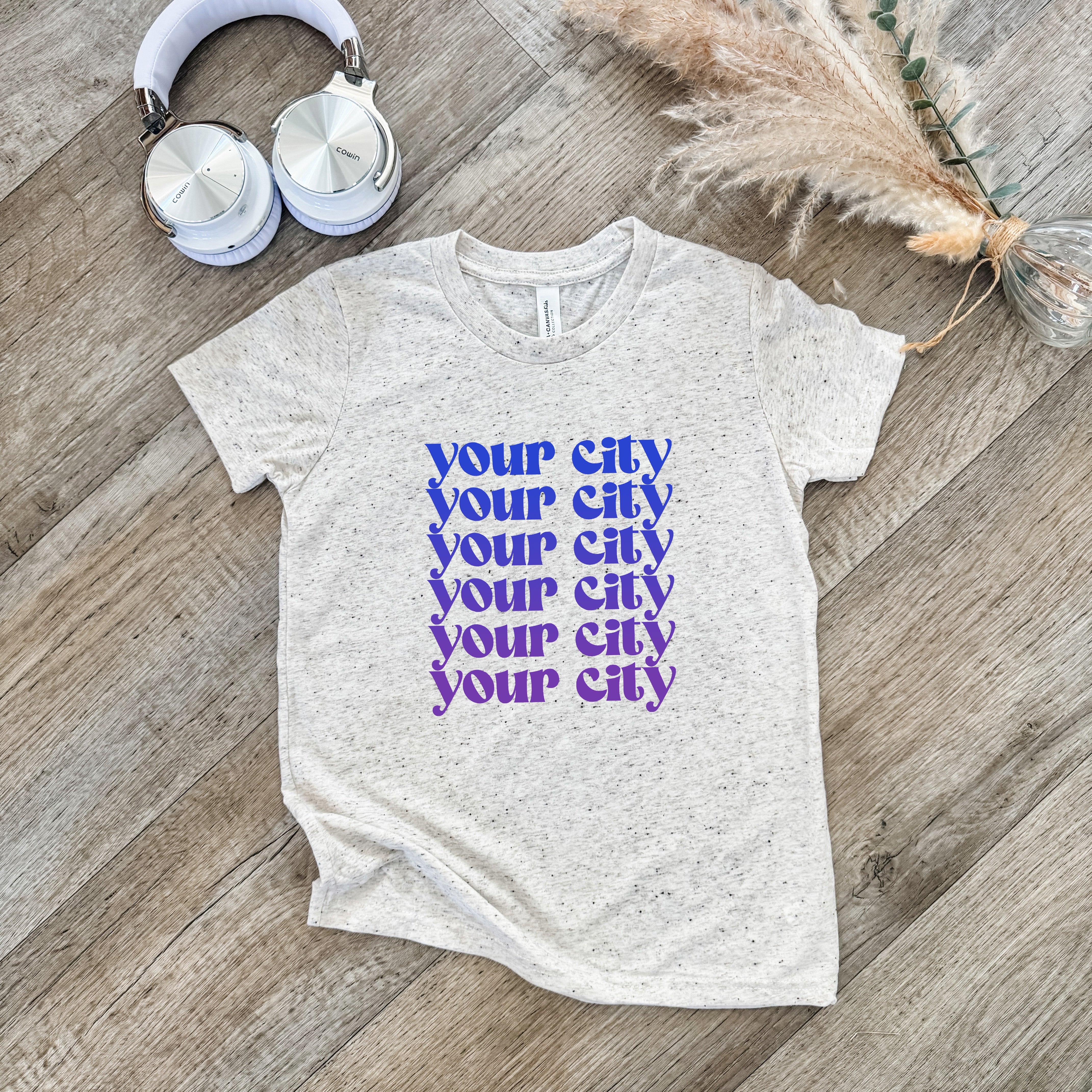 Personalize Me! Your City Ombre - Kid's Tee - Oatmeal (Custom)