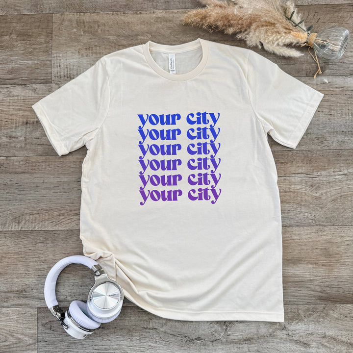 Personalize Me! Your City Ombre - Men's / Unisex Tee - Oatmeal (Custom)