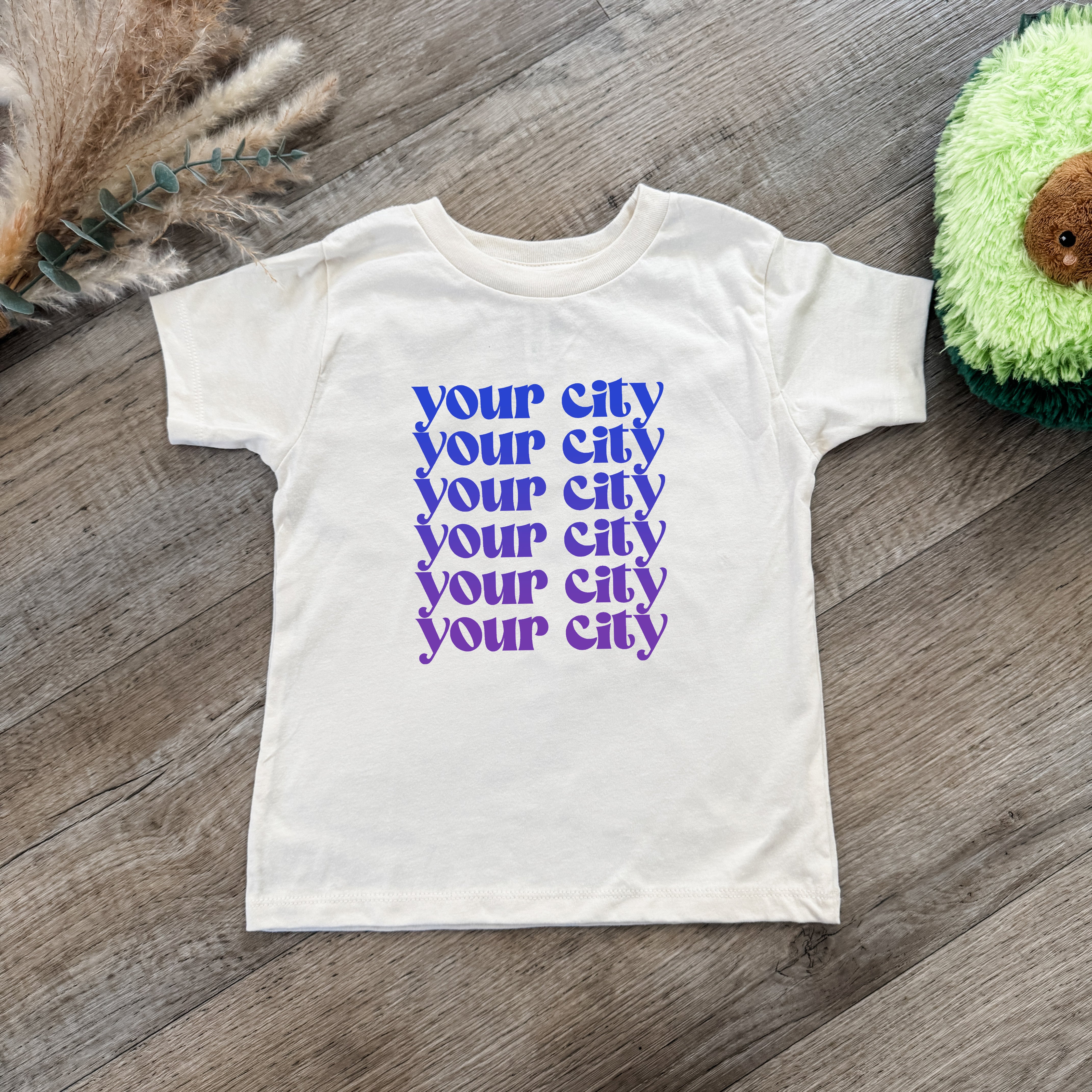 Personalize Me! Your City Ombre - Toddler Tee - Oatmeal (Custom)