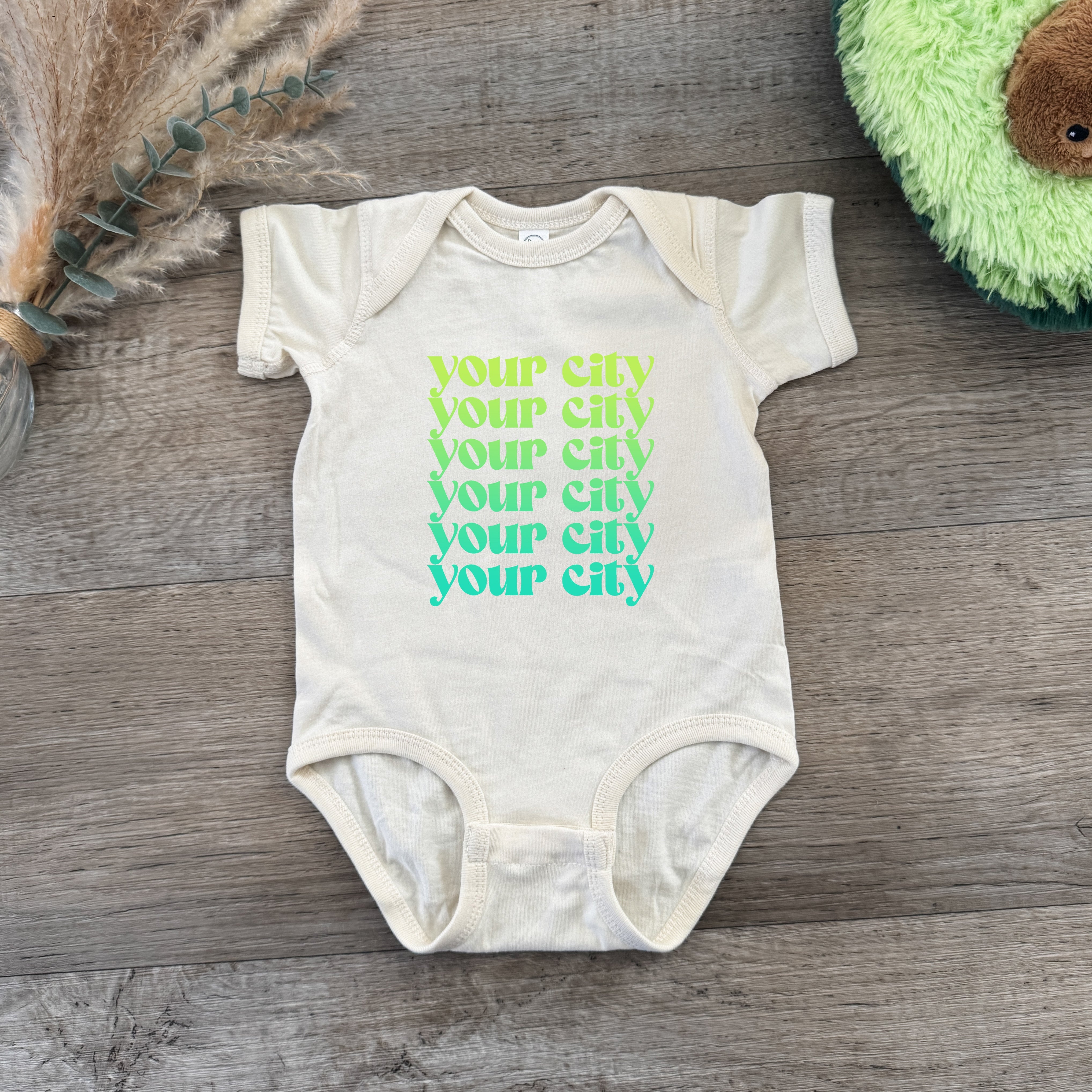 Personalize Me! Your City Ombre - Onesie - Oatmeal (Custom)