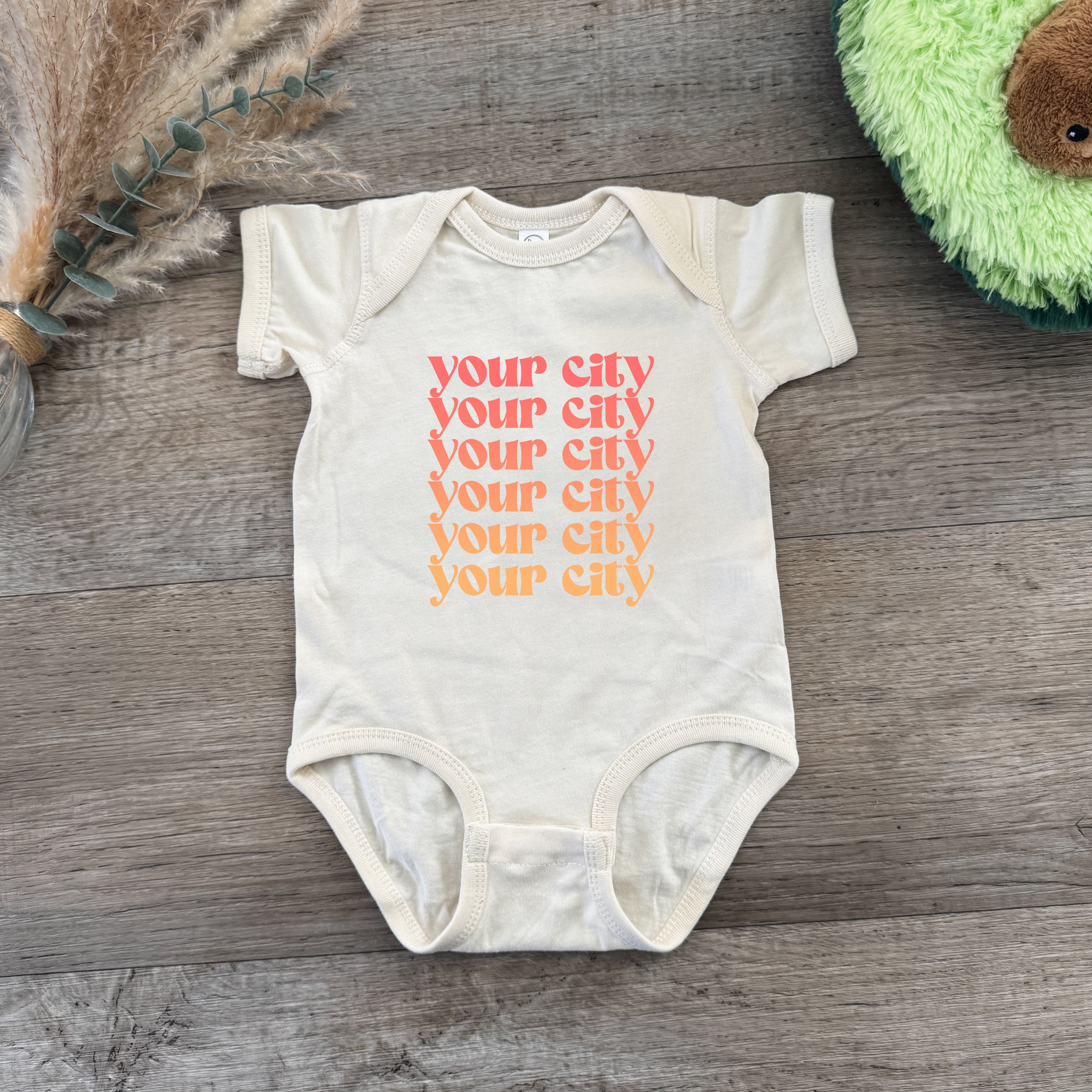 Personalize Me! Your City Ombre - Onesie - Oatmeal (Custom)