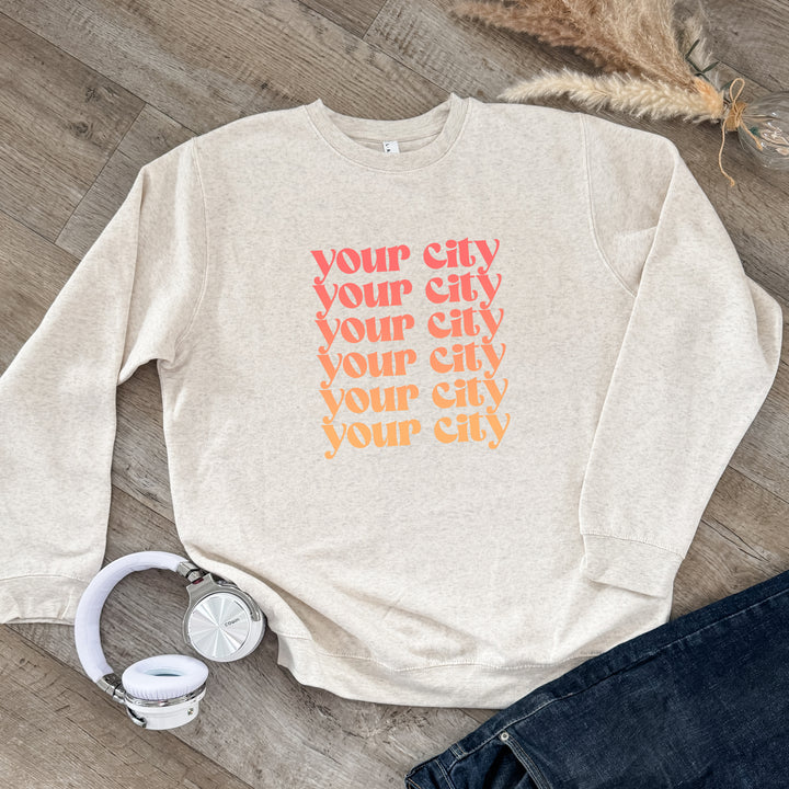 Personalize Me! Your City Ombre - Unisex Sweatshirt - Oatmeal (Custom)