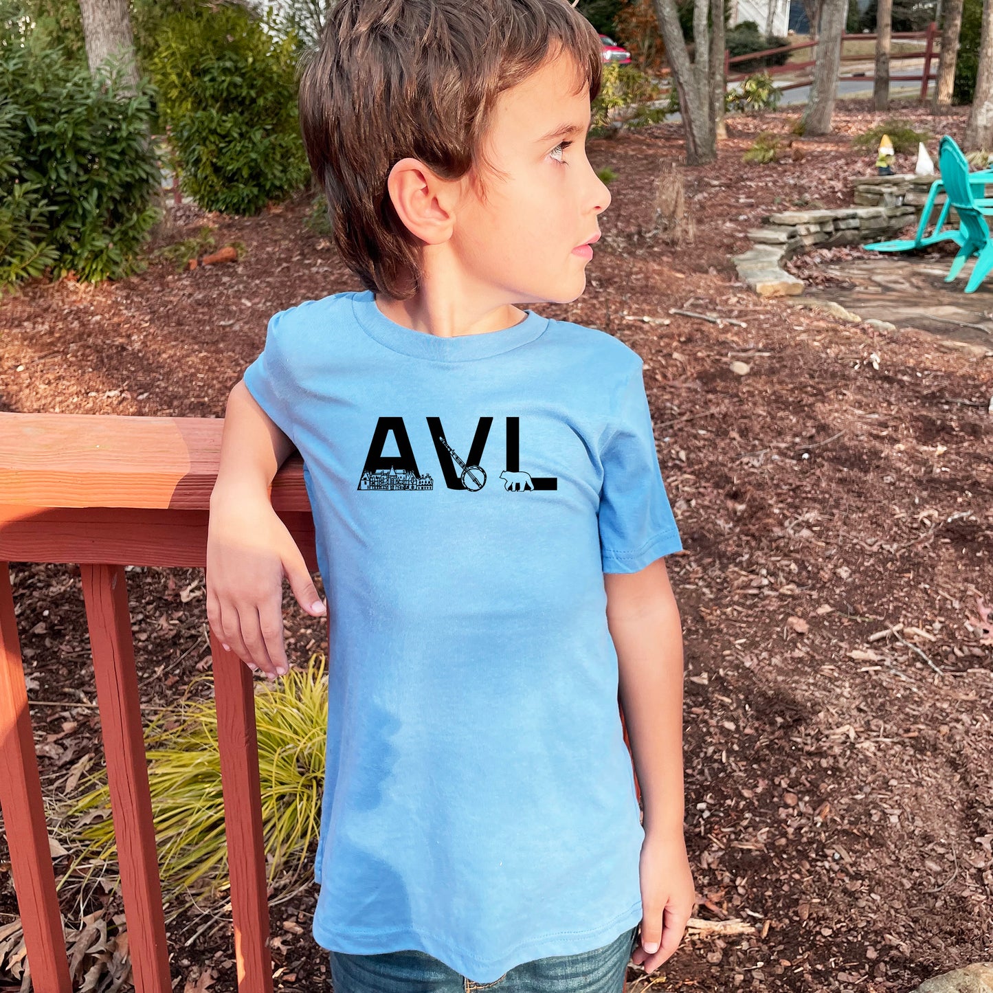 AVL (Asheville) - Kid's Tee - Columbia Blue or Lavender