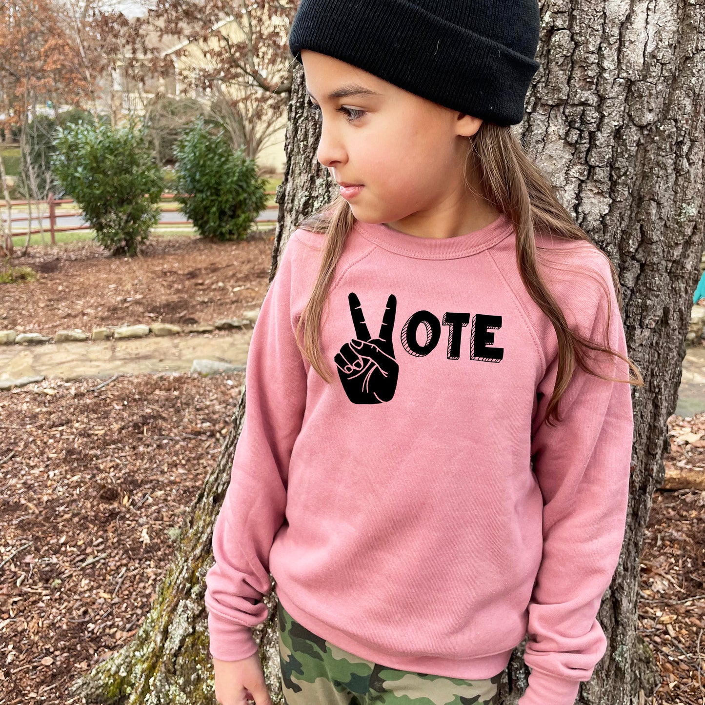 Vote - Kid's Sweatshirt - Heather Gray or Mauve