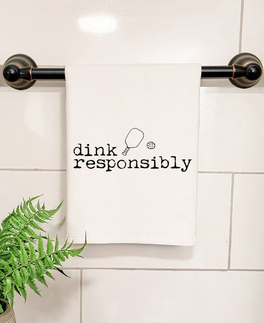 Dink Responsibly - Kitchen/Bathroom Hand Towel (Waffle Weave)