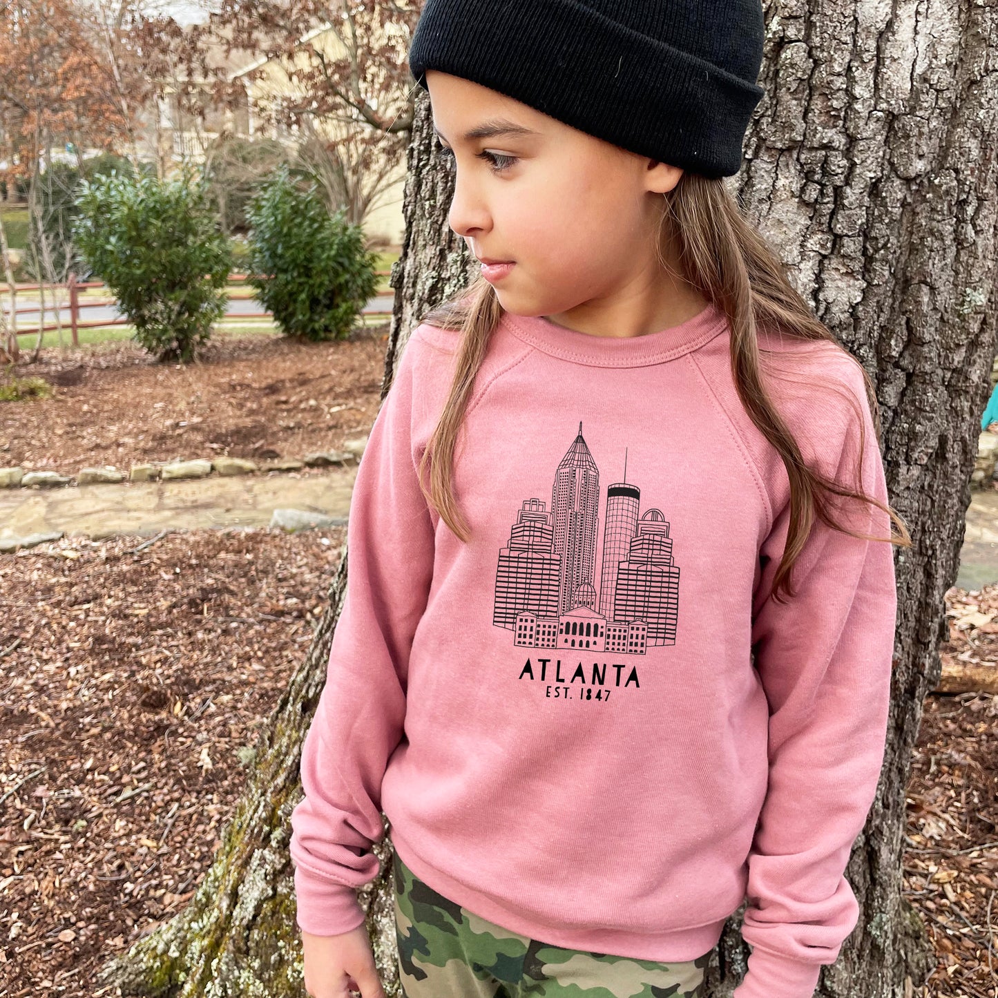 Atlanta Skyline - Kid's Sweatshirt - Heather Gray or Mauve